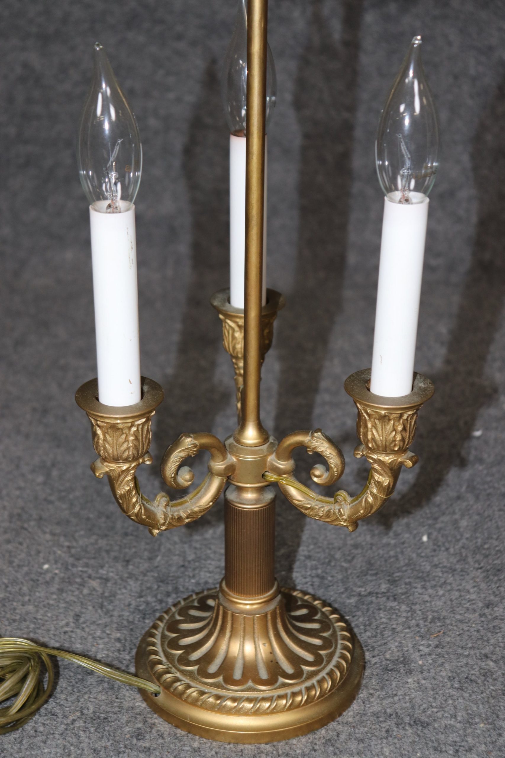 Antique French Empire Style Bouillotte Lamp with Tole Shade, Table Lamp - Image 7