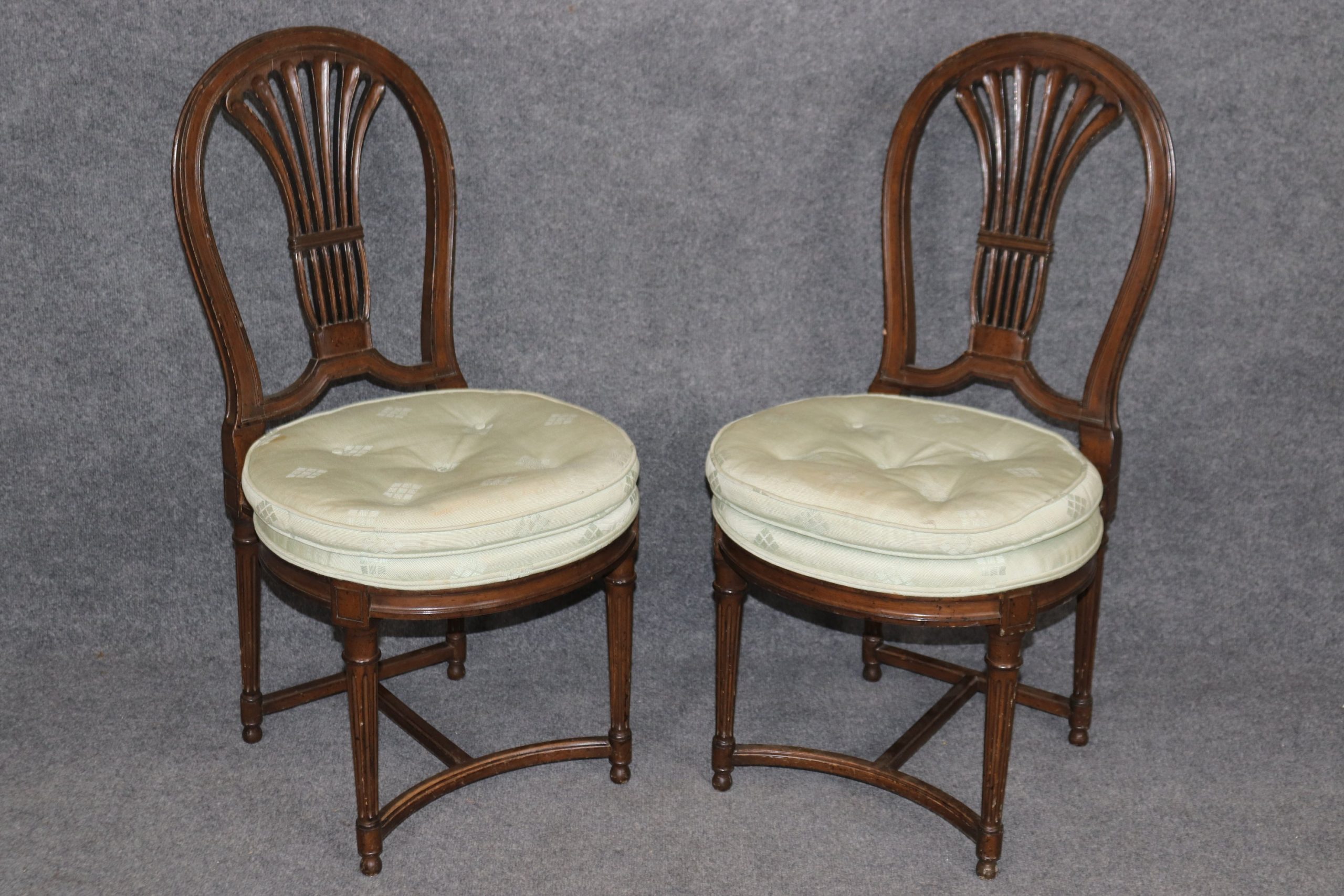6 Louis XVI Style Balloon Back Side Chairs, Vintage Chairs - Image 3
