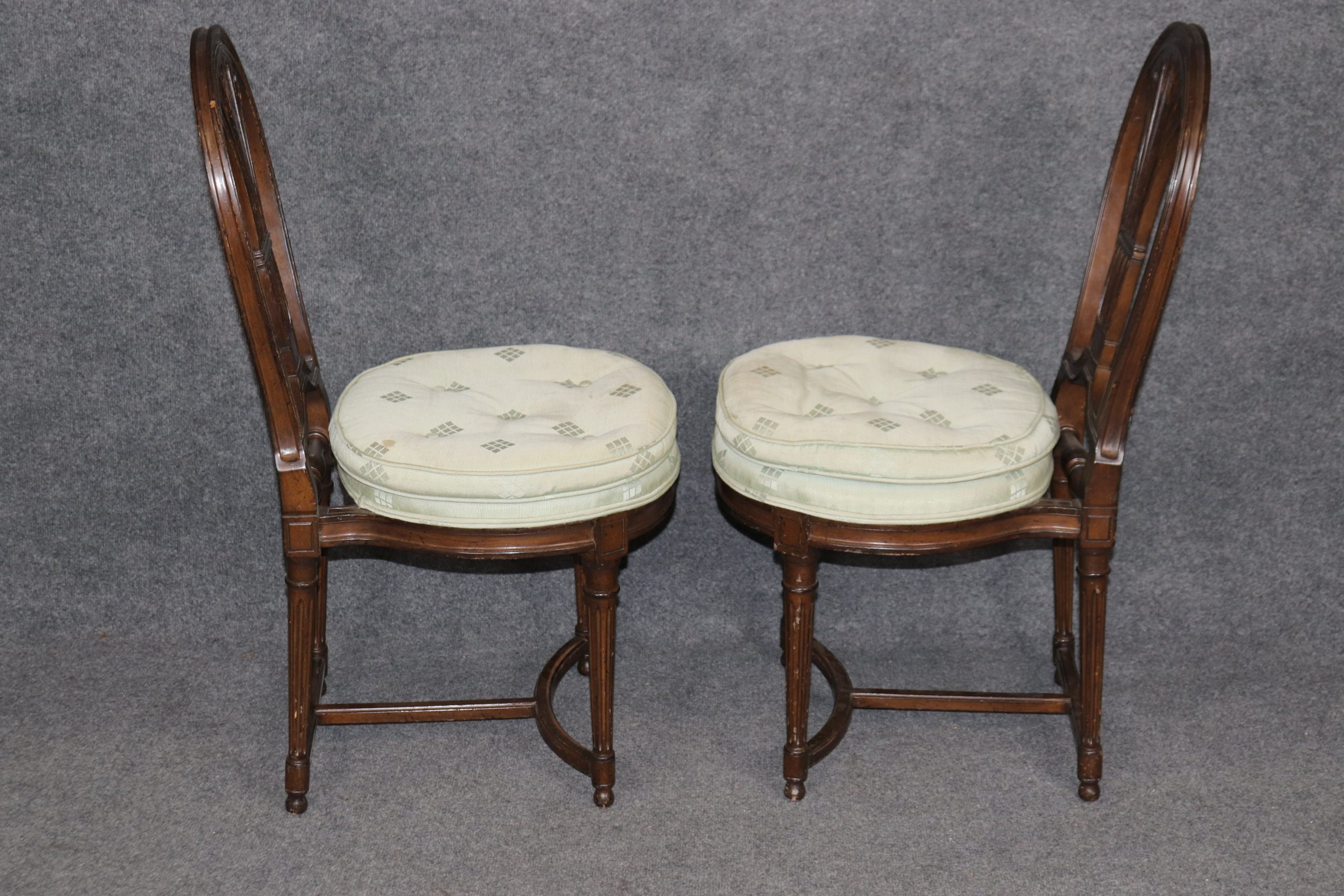 6 Louis XVI Style Balloon Back Side Chairs, Vintage Chairs - Image 6