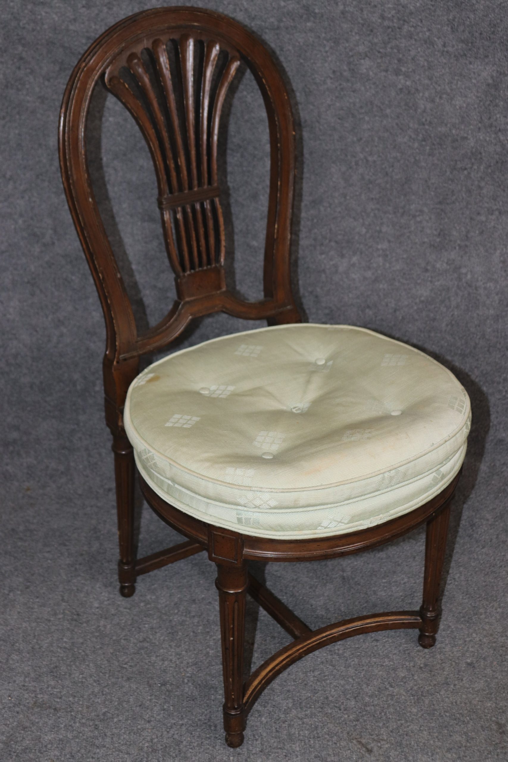6 Louis XVI Style Balloon Back Side Chairs, Vintage Chairs - Image 7