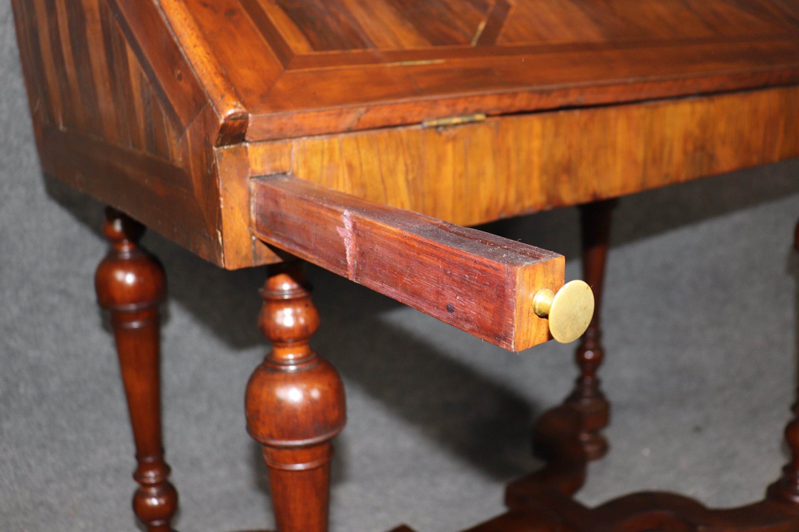 Antique 18th Century Louis XIV Style Inlaid Secretary Desk, Writing Desk - Image 9