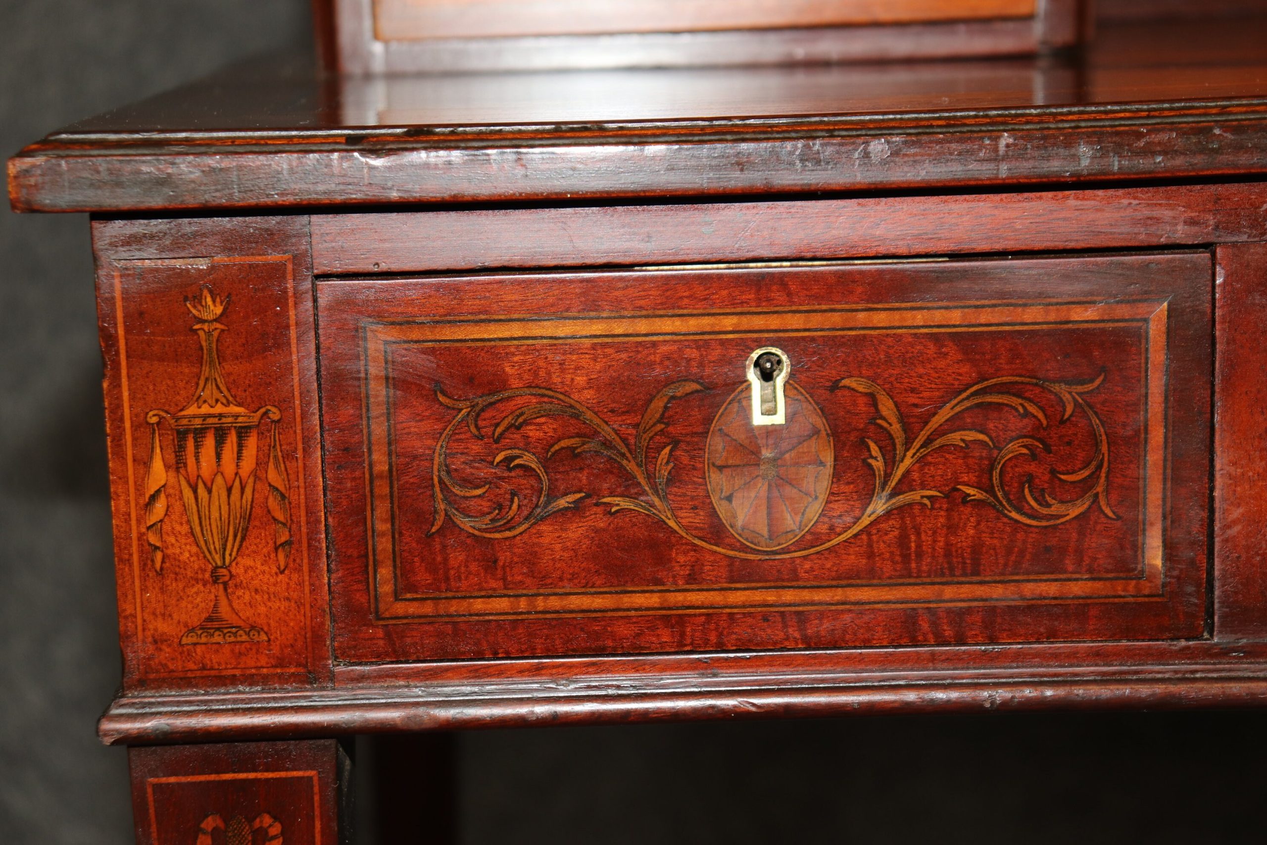 Antique 19th Century Edwardian Style Inlaid Desk, Antiques - Image 9