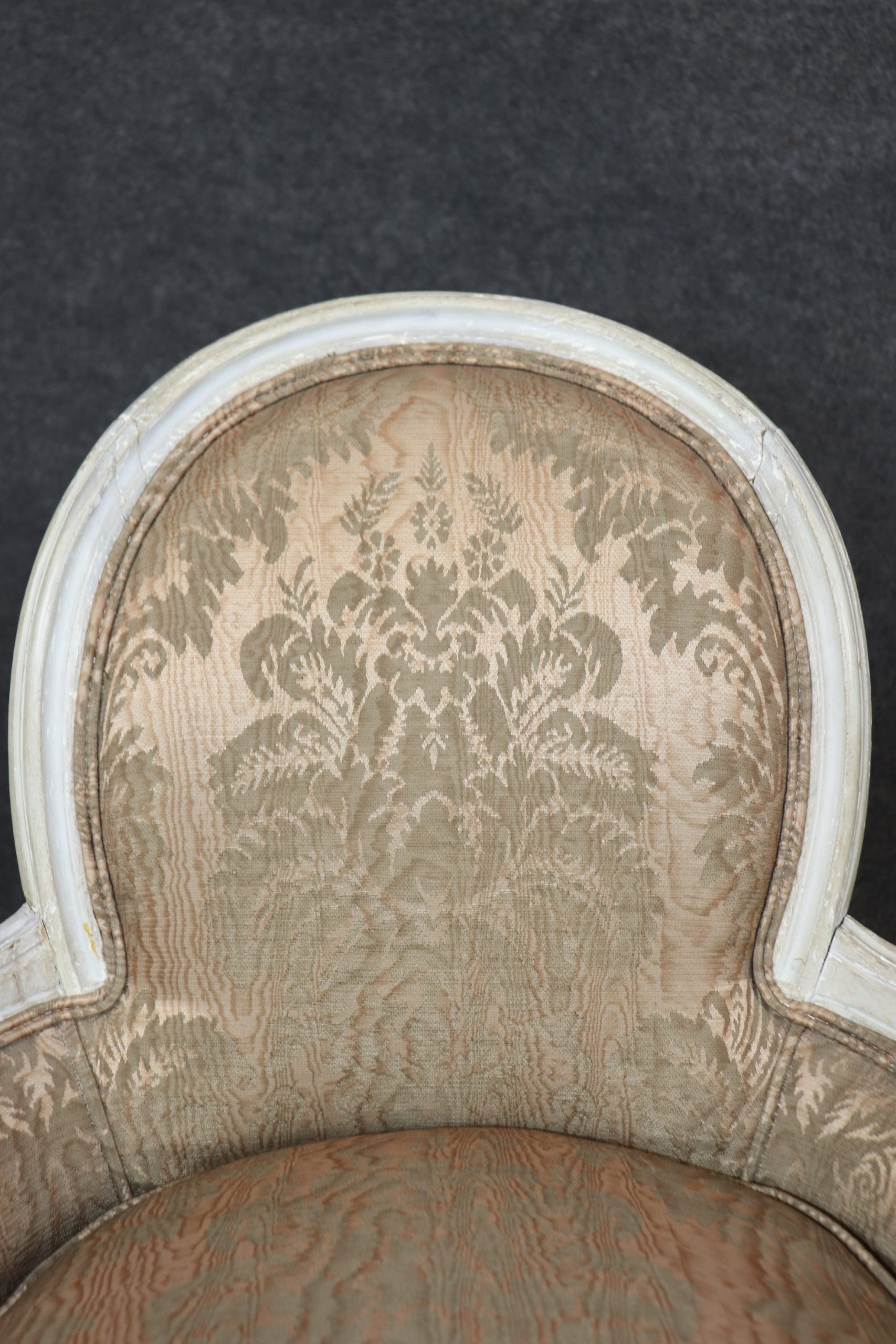 Pair of 18th Century Louis XVI White Paint Decorated Bergeres, Armchairs - Image 9