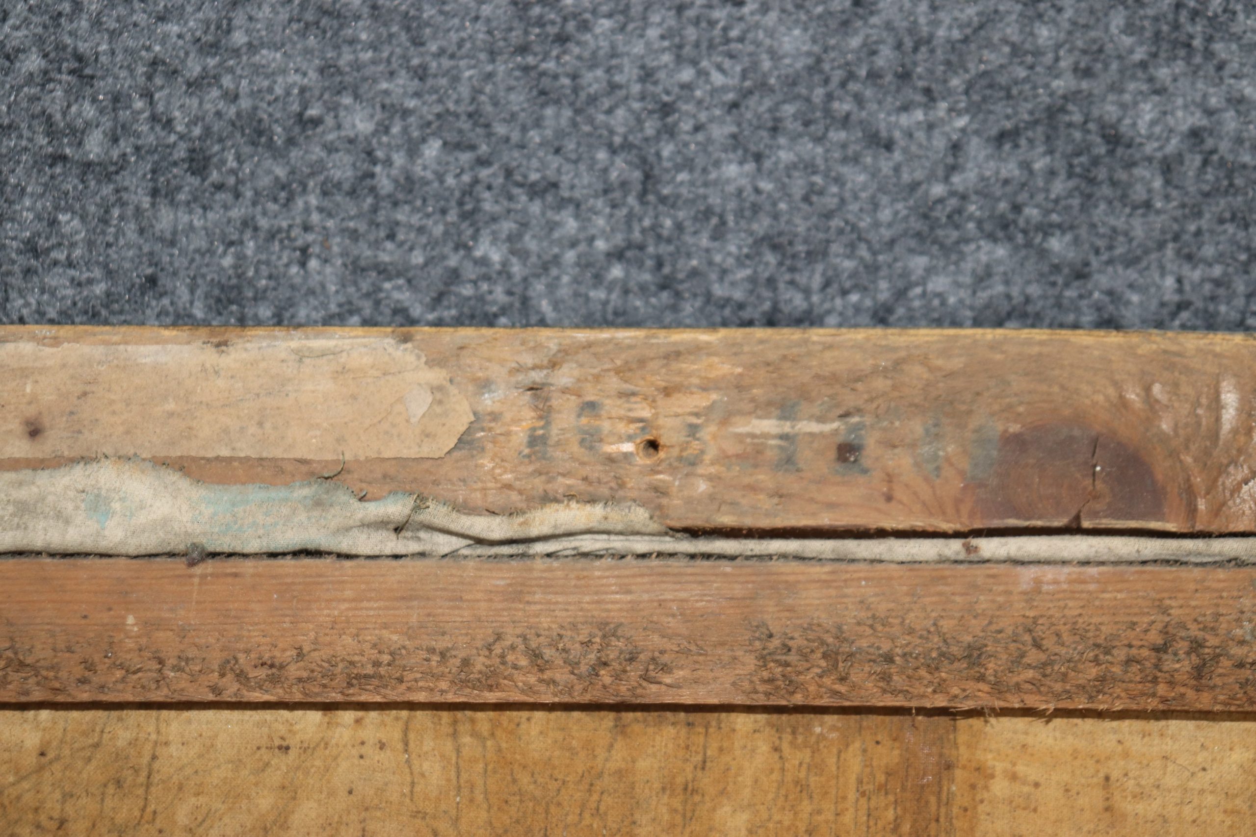 Antique 19th Century Distressed Gold Gilt Trumeau Wall Hanging Mirror, Accent Mirror - Image 5