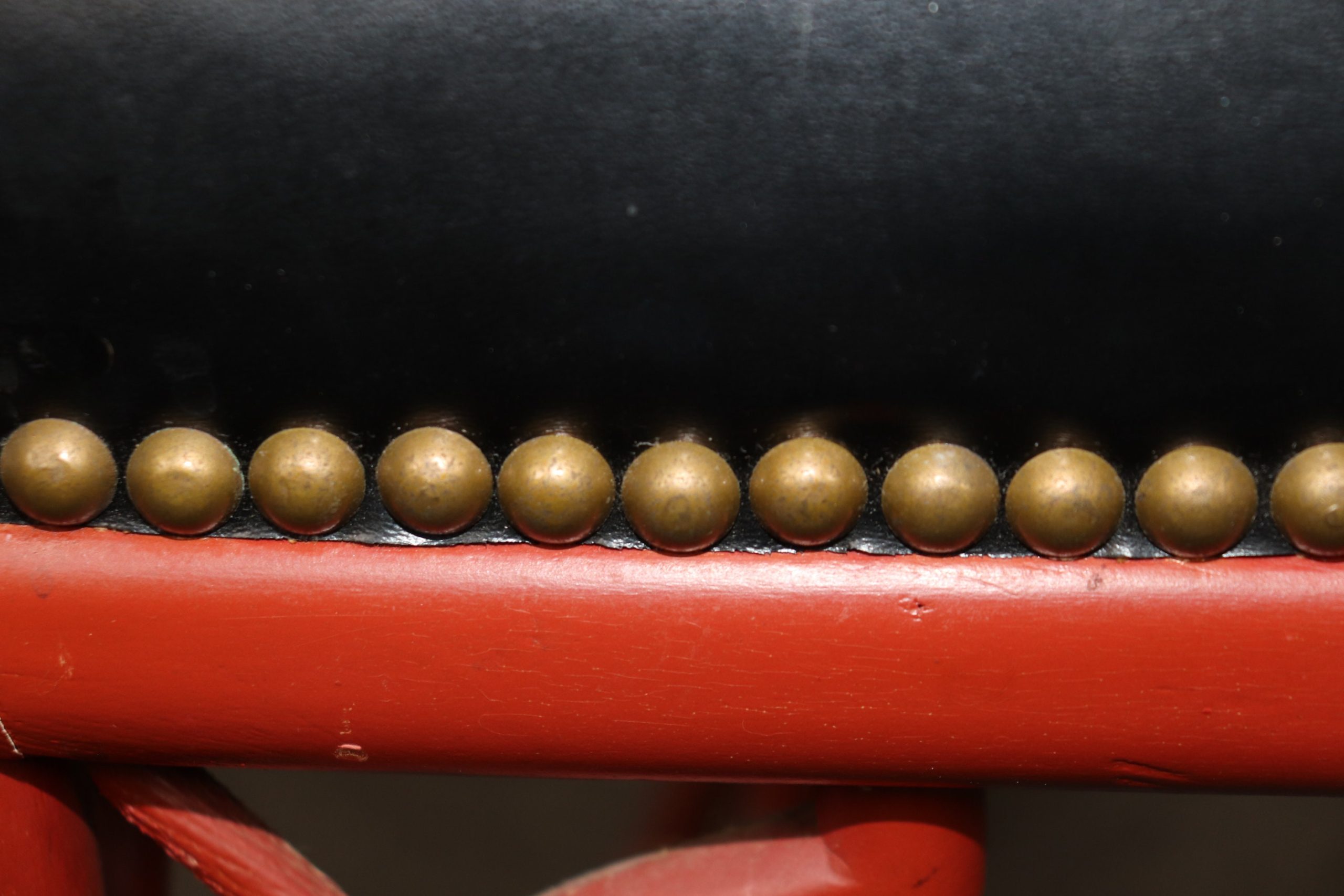 Mid Century Pair of Regency Style Red Faux Bamboo Armchairs, Accent Chairs - Image 10