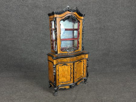 Antique 19th Century French 2 Piece Display Cabinet, China Cabinet