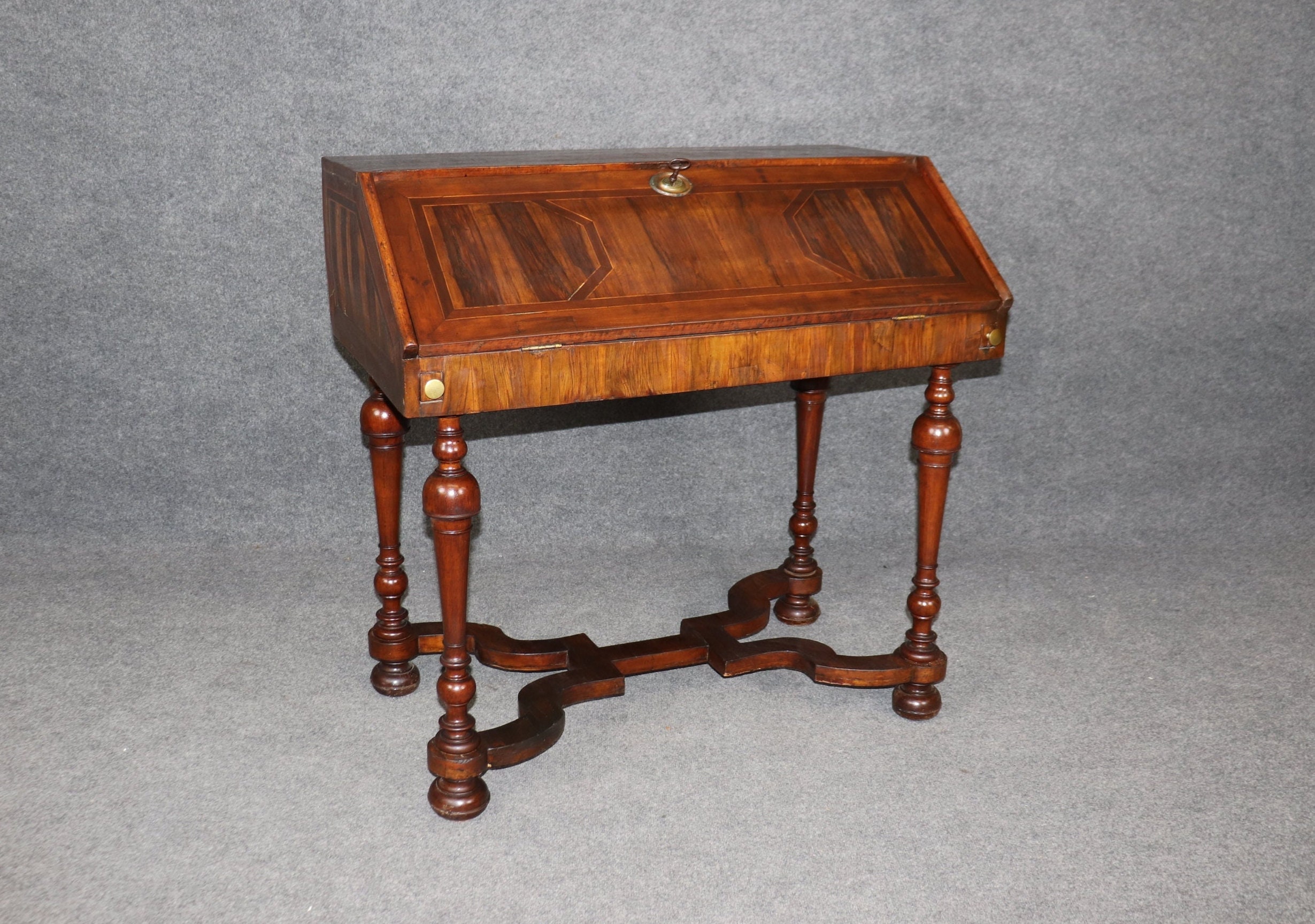 Antique 18th Century Louis XIV Style Inlaid Secretary Desk, Writing Desk