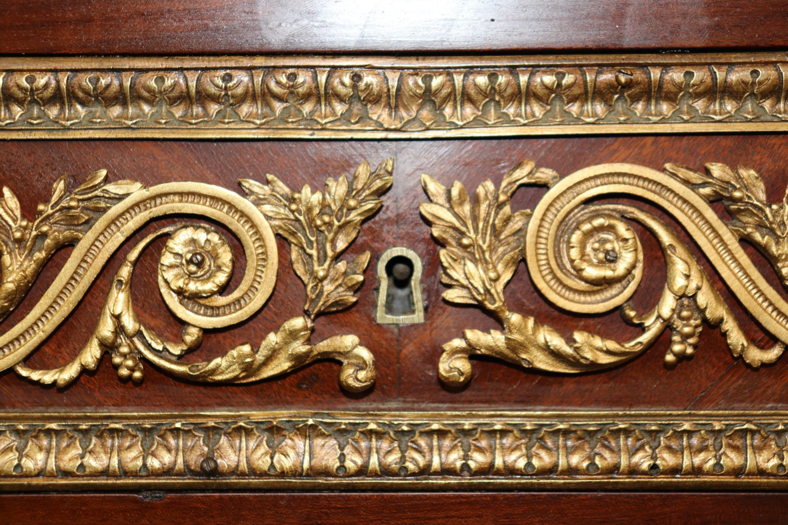 French Louis XVI Style Bronze Mounted Desk manner of Francois Linke, Executive Desk - Image 9