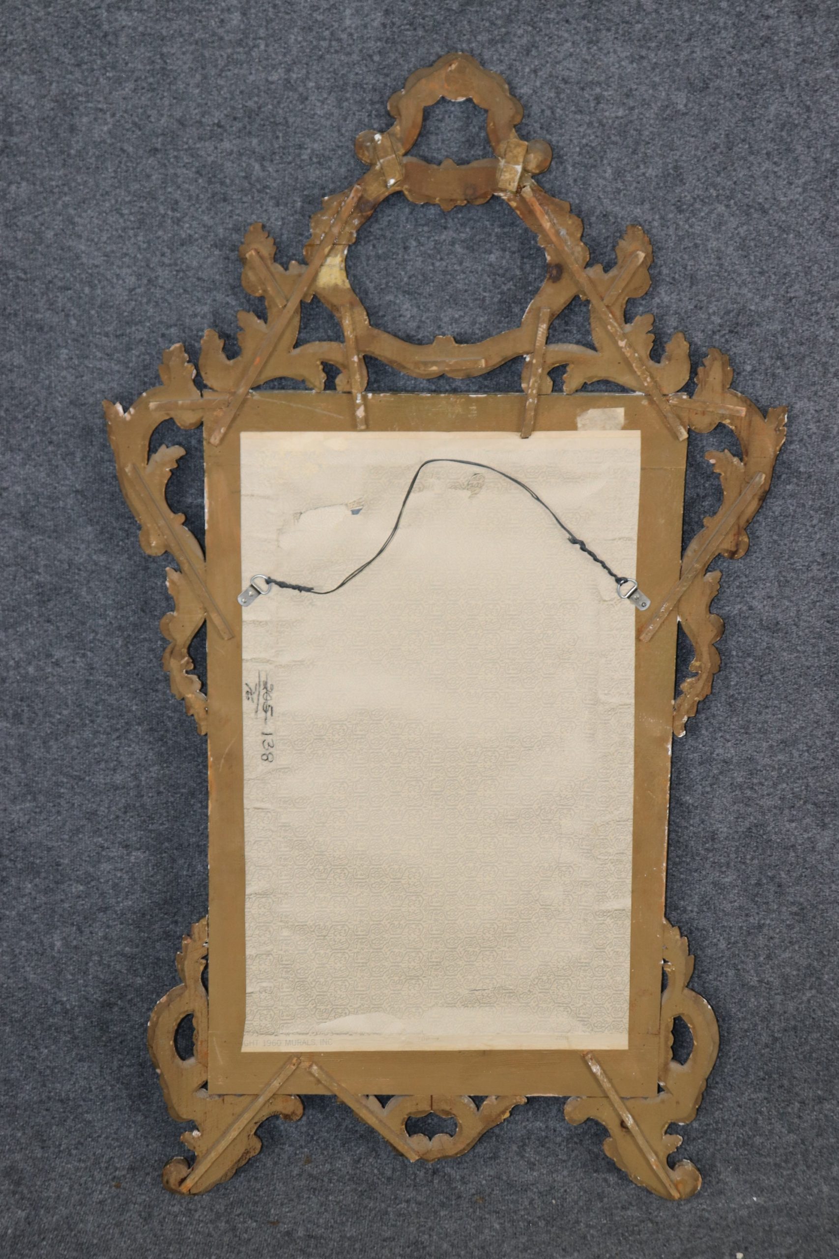 Antique 19th Century Italian Carved Gold Gilt Wall Hanging Mirror, Accent Mirror - Image 9