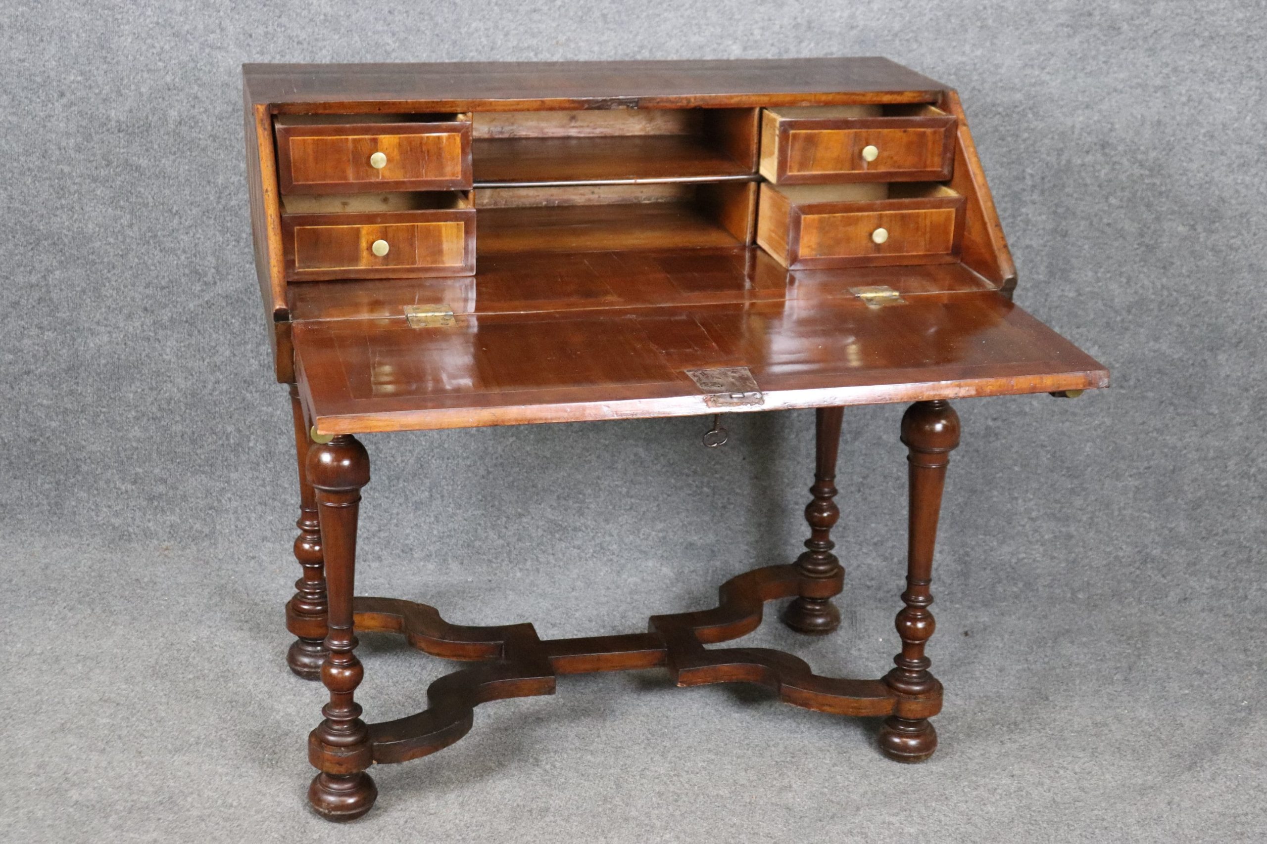 Antique 18th Century Louis XIV Style Inlaid Secretary Desk, Writing Desk - Image 5
