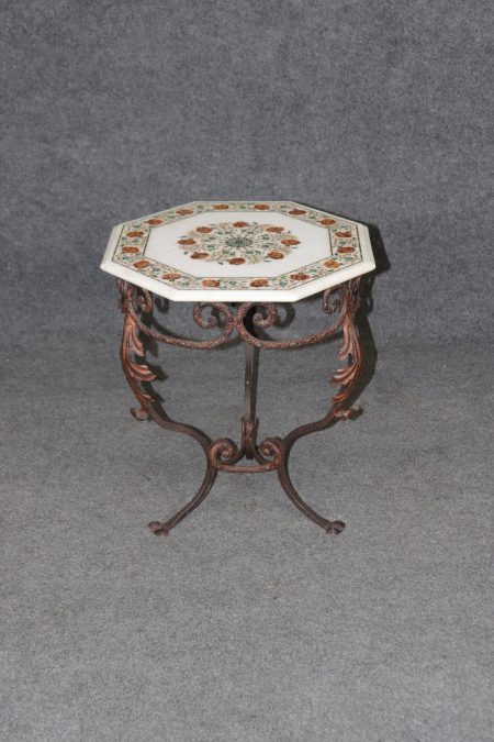 Vintage Italian Accent Table with Pietra Dura Top, Side Table