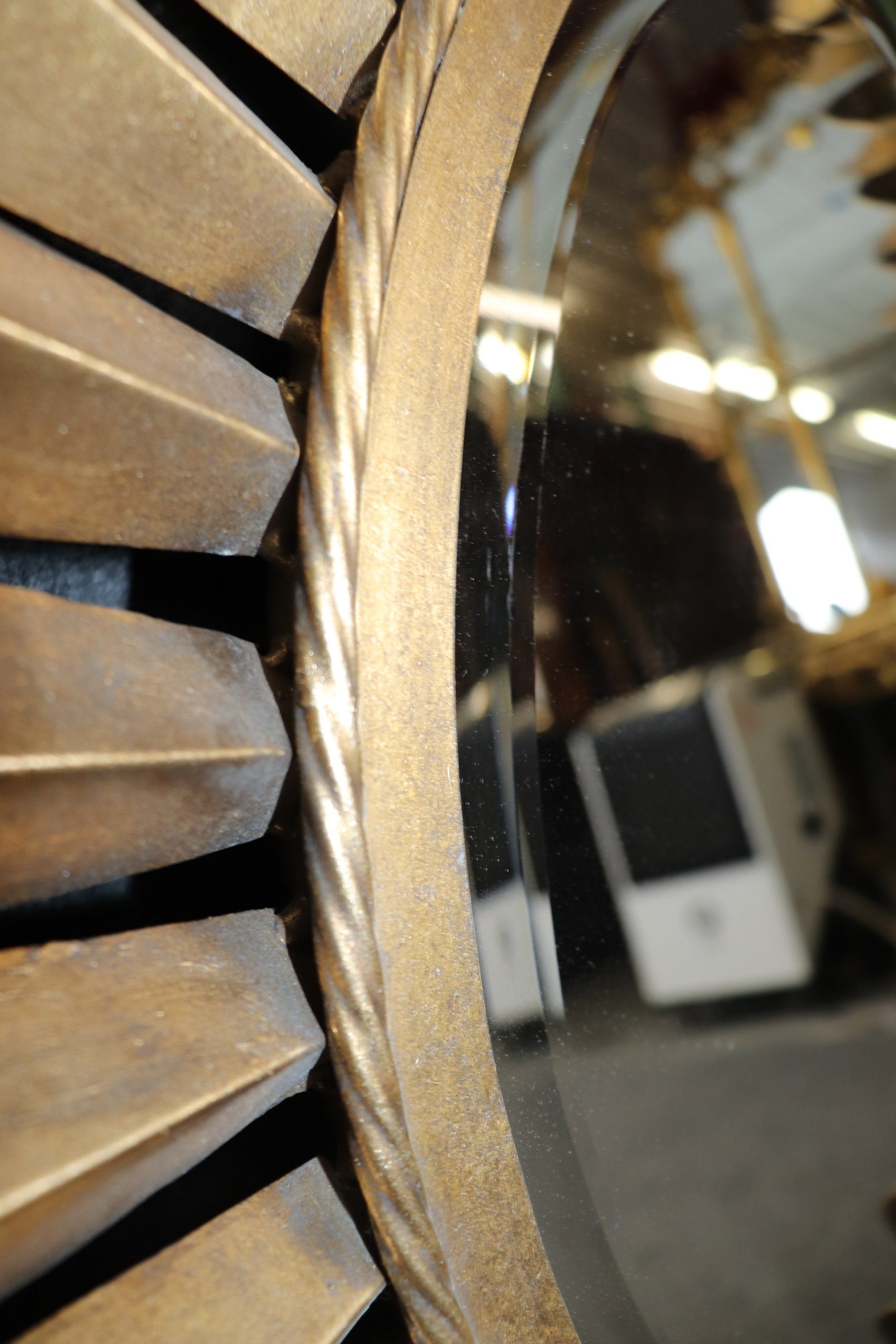 Vintage Hollywood Regency Style Sunburst Wall Hanging Mirror, Accent Mirror - Image 6