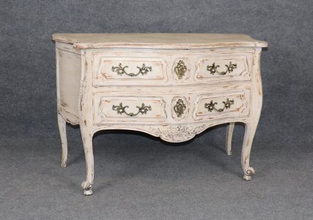 Vintage French Country Commode: Distressed Louis XV Style Chest