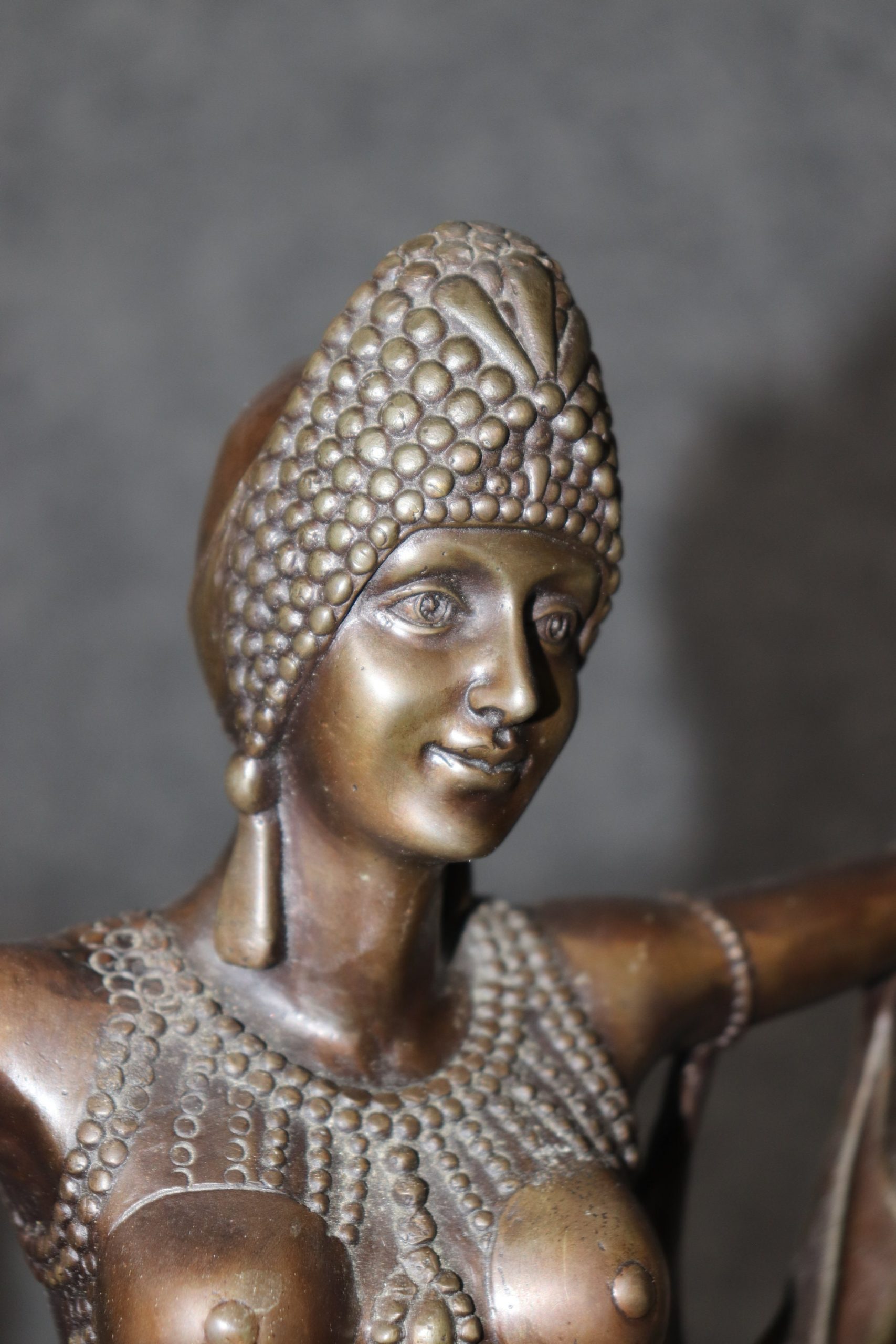 French Art Deco Bronze Sculpture of a Dancer after Demetre Chiparus, Bronze Statue - Image 6