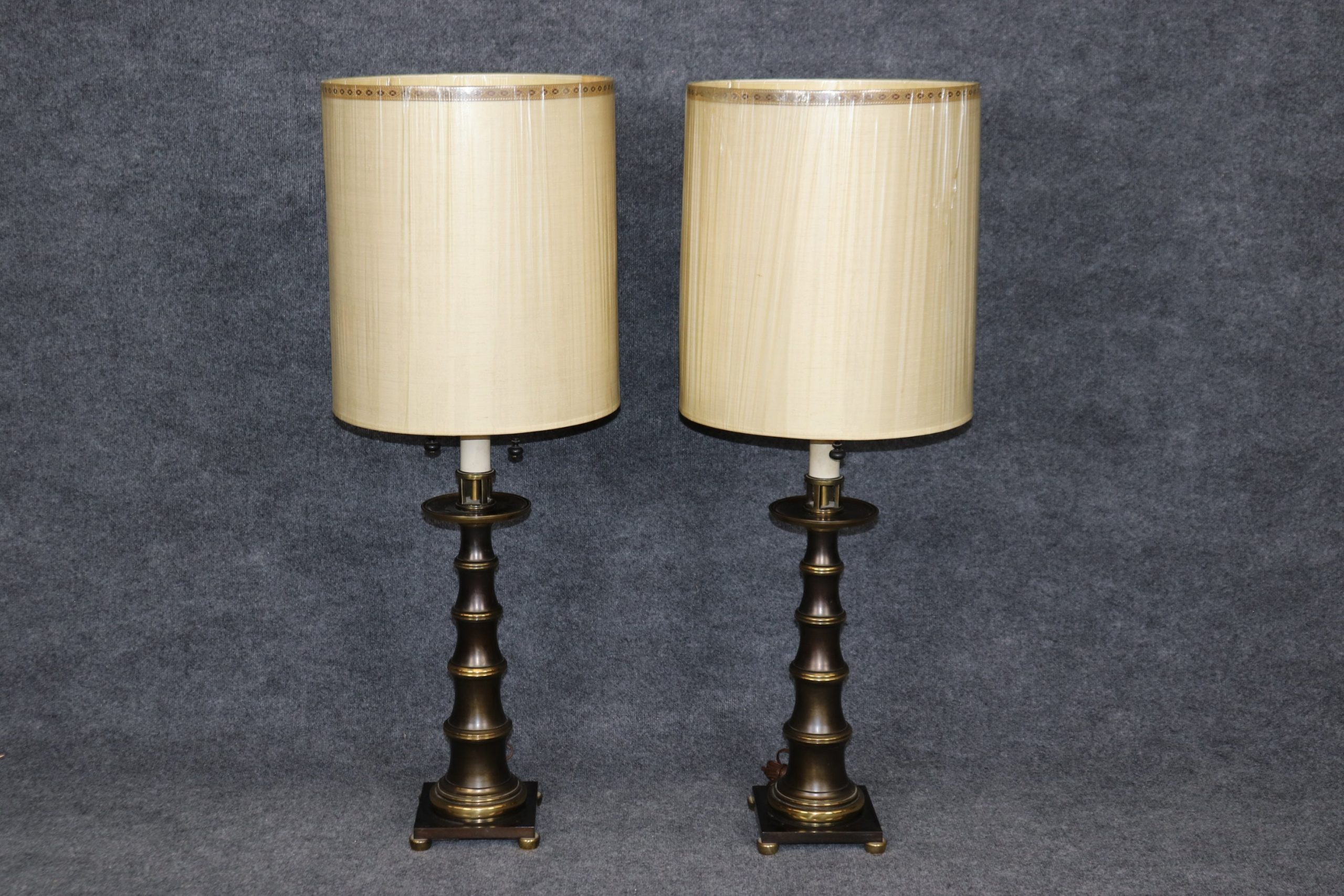 Pair of MCM Hollywood Regency Style Brass Table Lamps by Stiffel, Accent Lamps. Vintage Lamp - Image 2