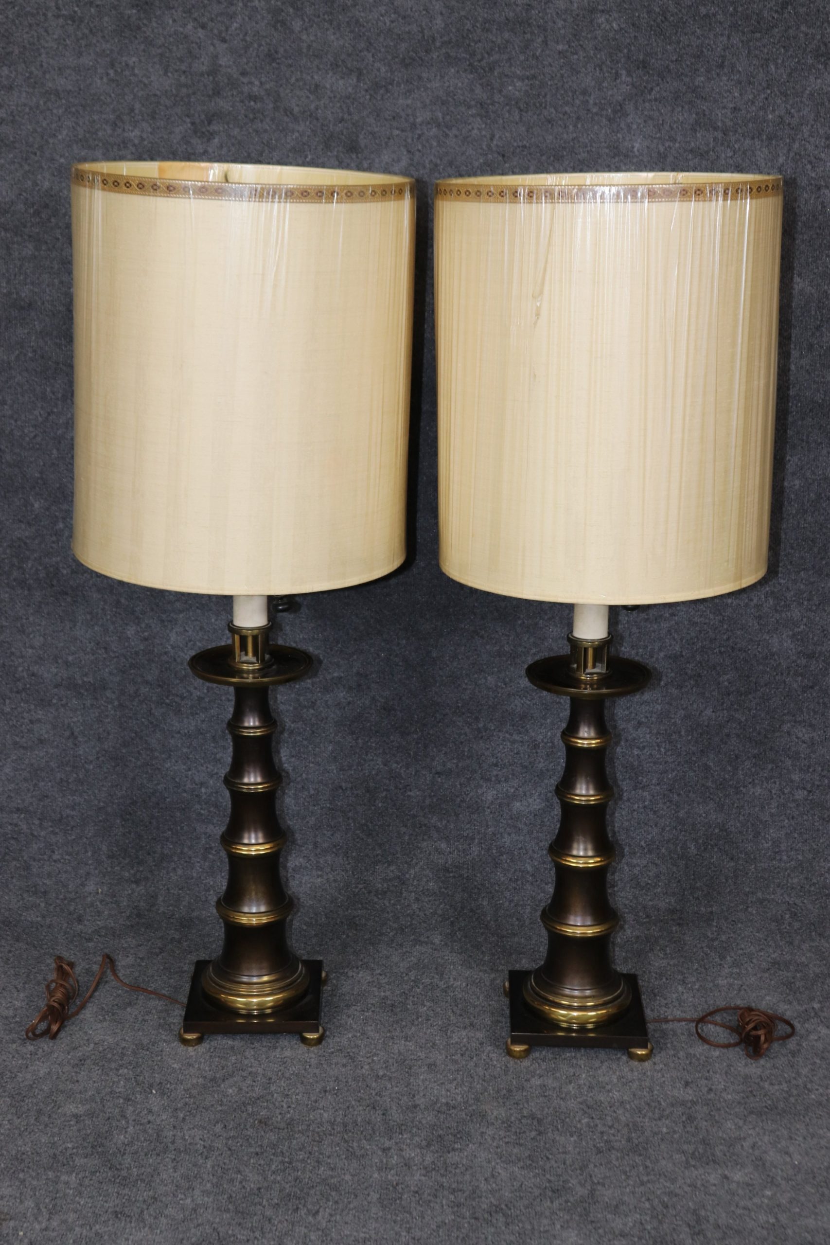 Pair of MCM Hollywood Regency Style Brass Table Lamps by Stiffel, Accent Lamps. Vintage Lamp - Image 3