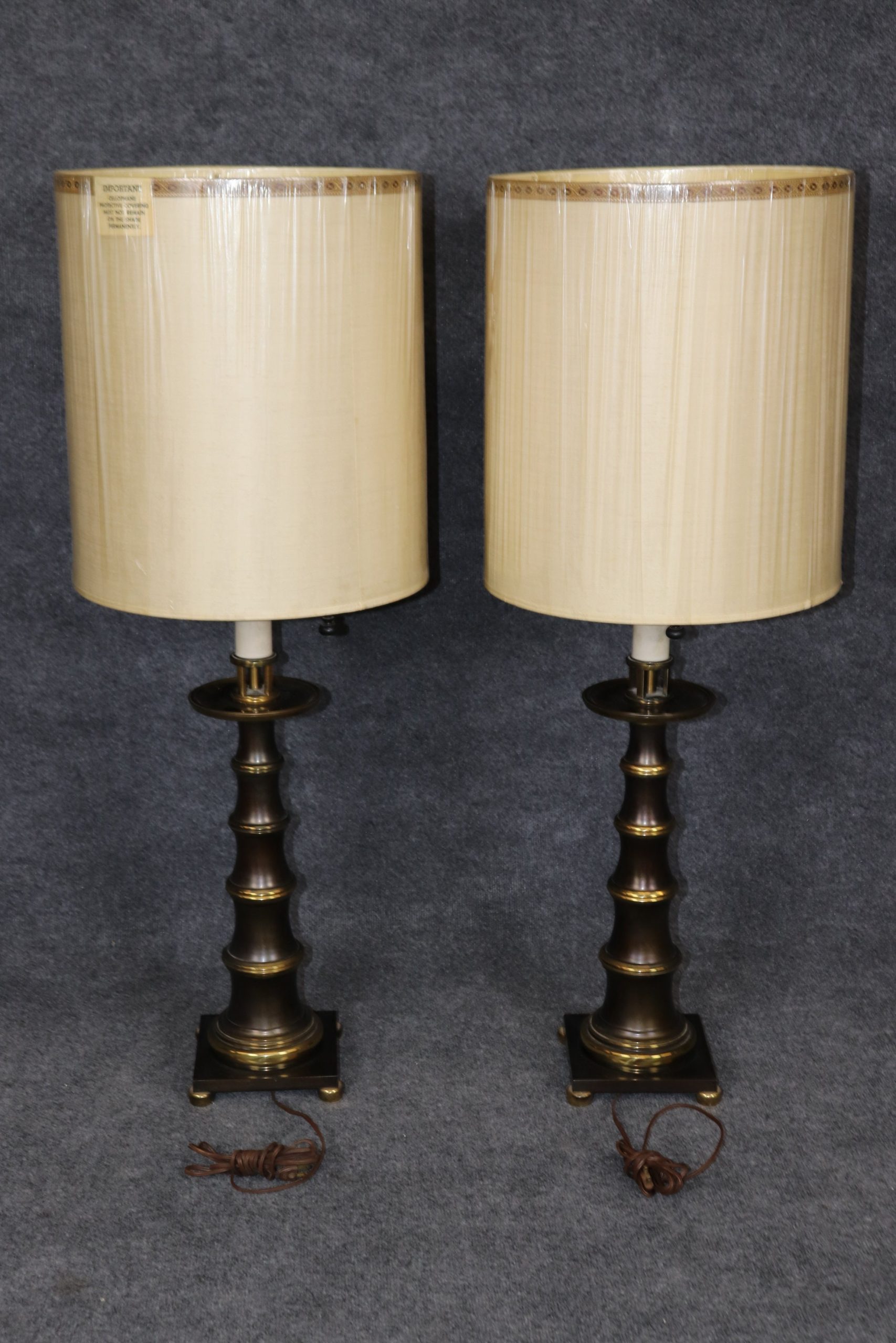 Pair of MCM Hollywood Regency Style Brass Table Lamps by Stiffel, Accent Lamps. Vintage Lamp - Image 4