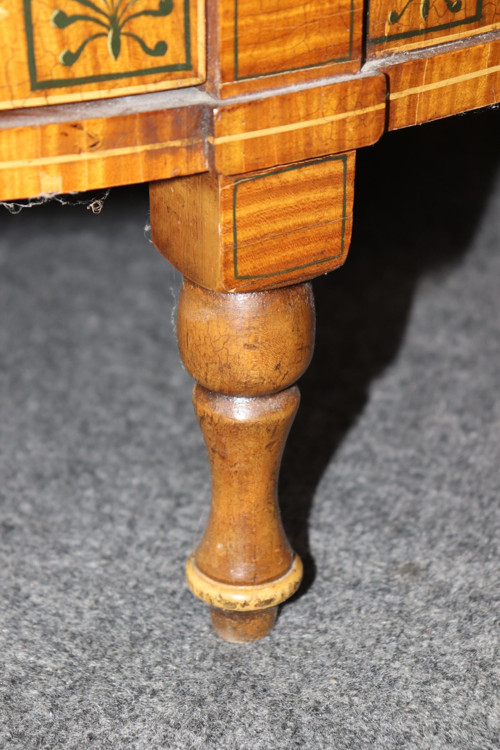 Vintage Adams Style Paint Decorated Demilune Commode Cabinet - Image 5