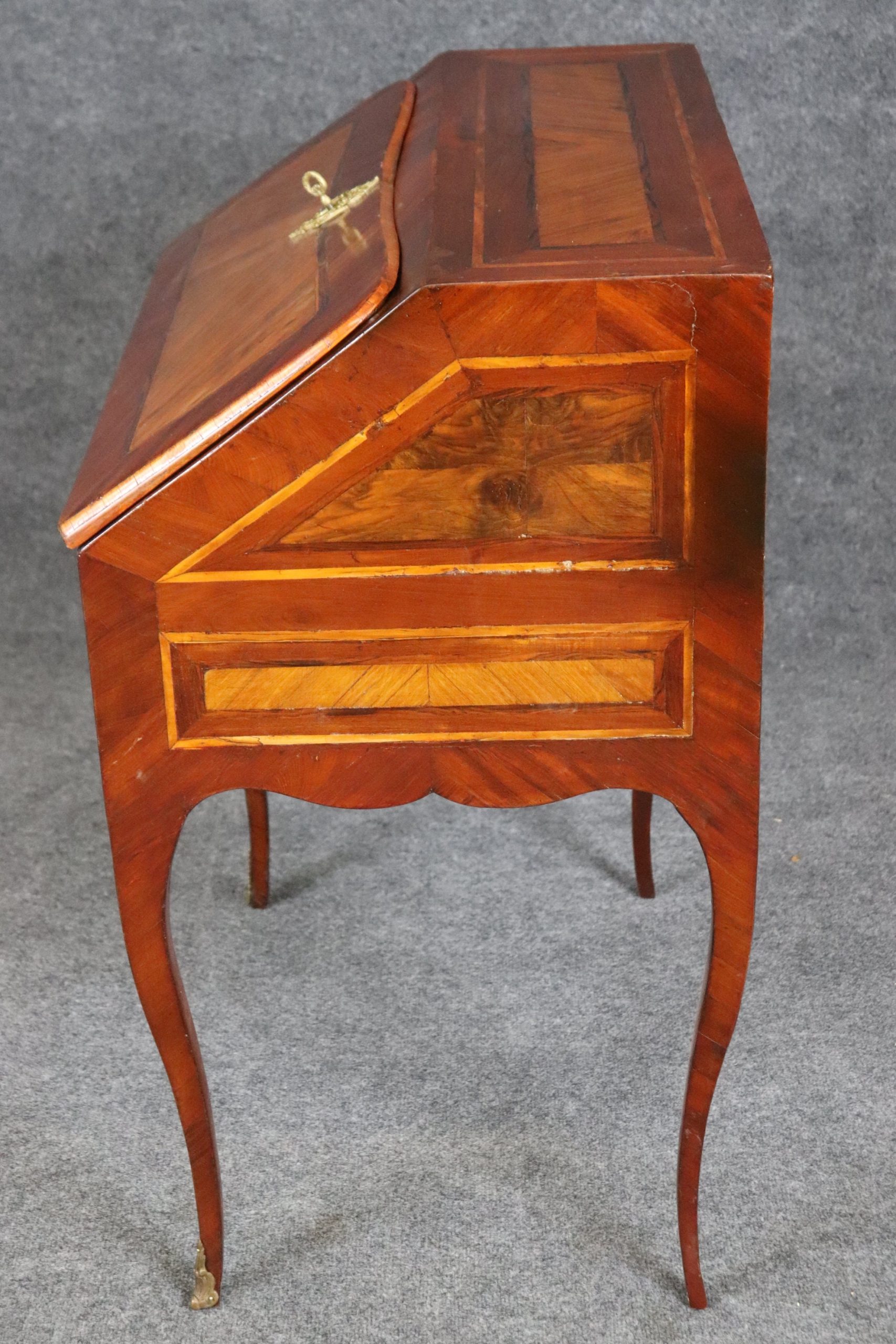 Antique 18th Century Louis XV Inlaid Bronze Mounted Secretaire, Ladies Desk - Image 3