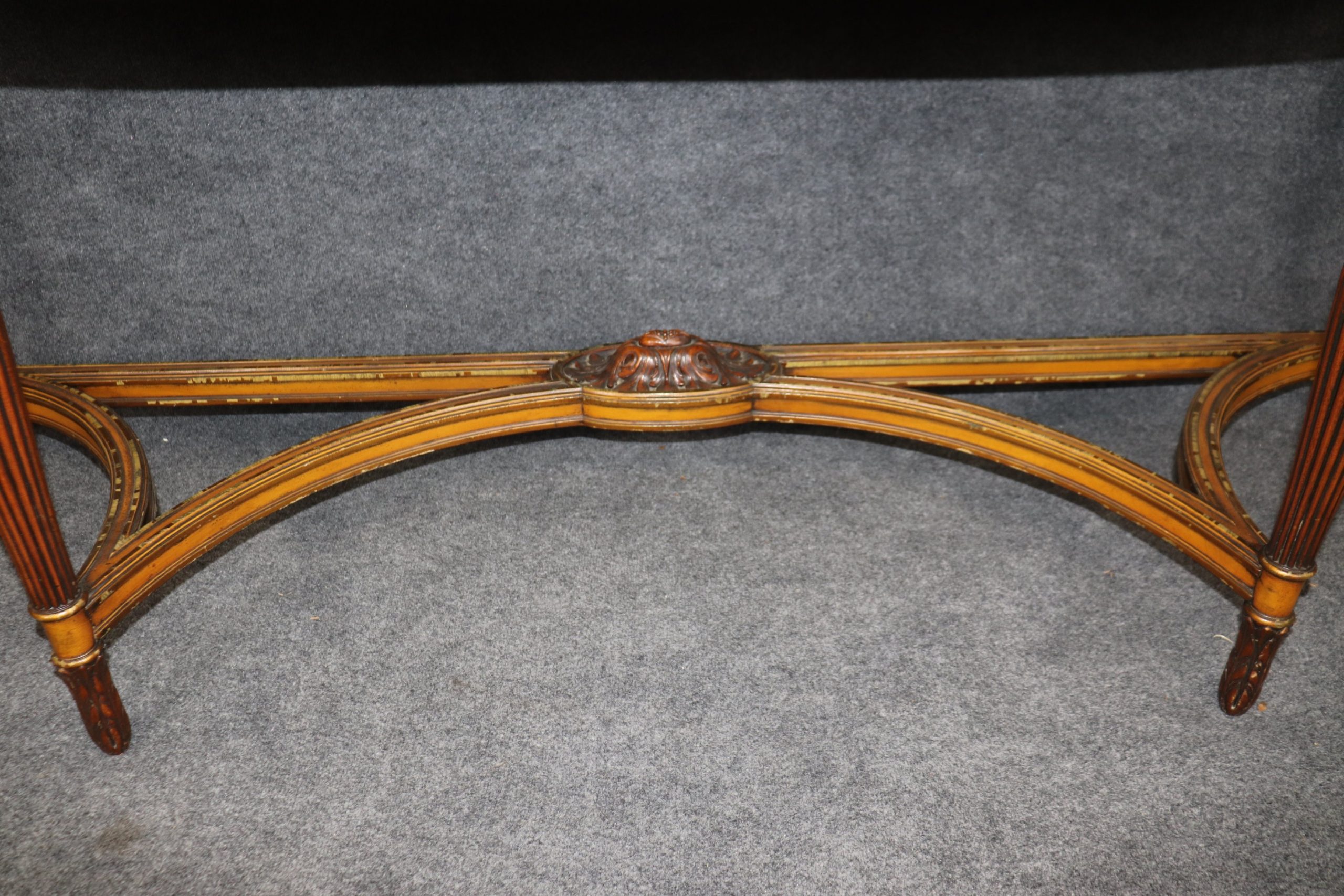 Vintage Adams Style Demilune Console Table: Painted Accent Sofa Table - Image 8