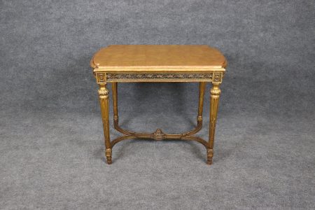 Antique French Louis XVI Style Gold Gilt Accent Table