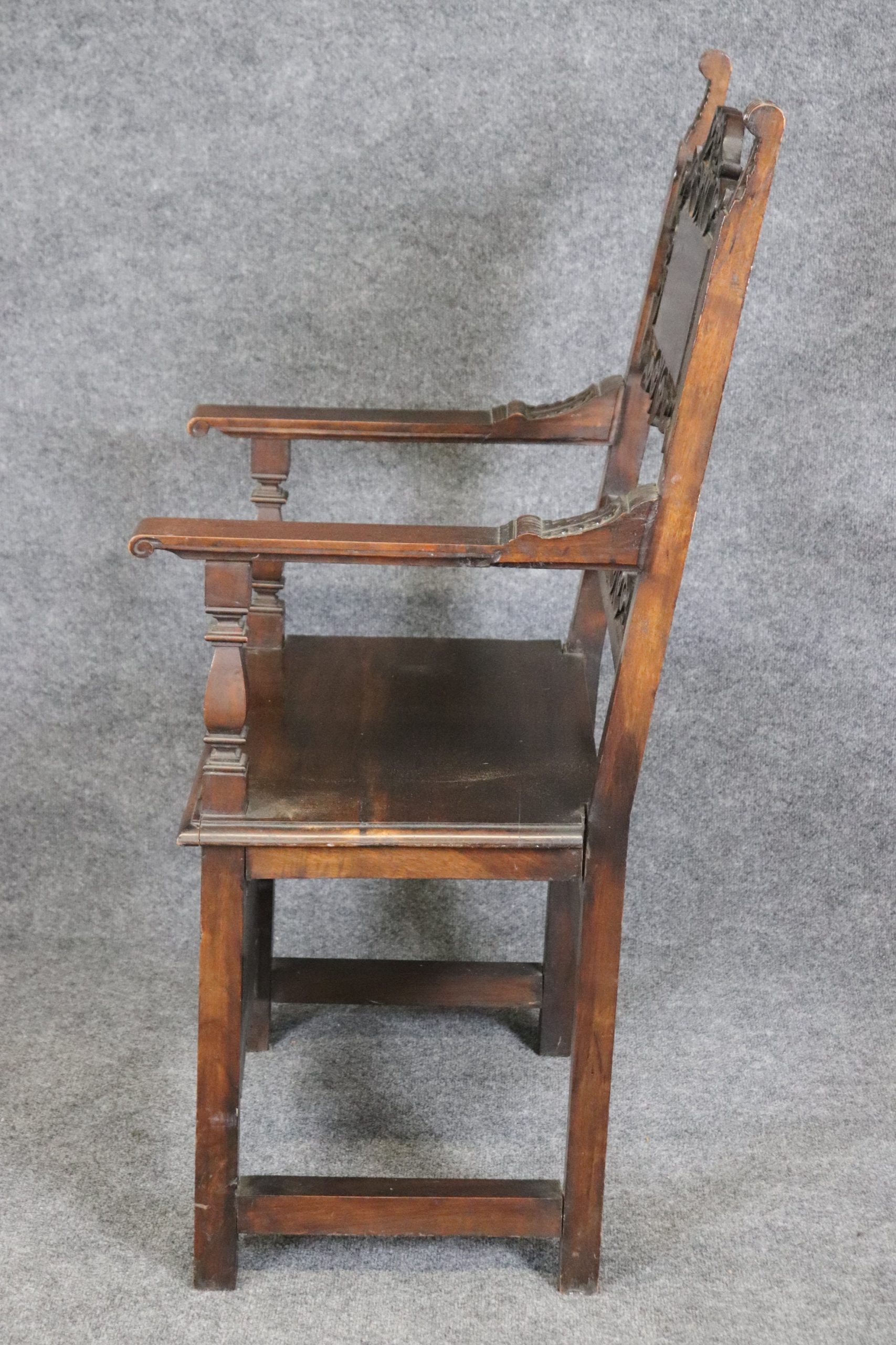 Antique Victorian Carved Mahogany Armchair: Late 19th Century Accent Chair - Image 3