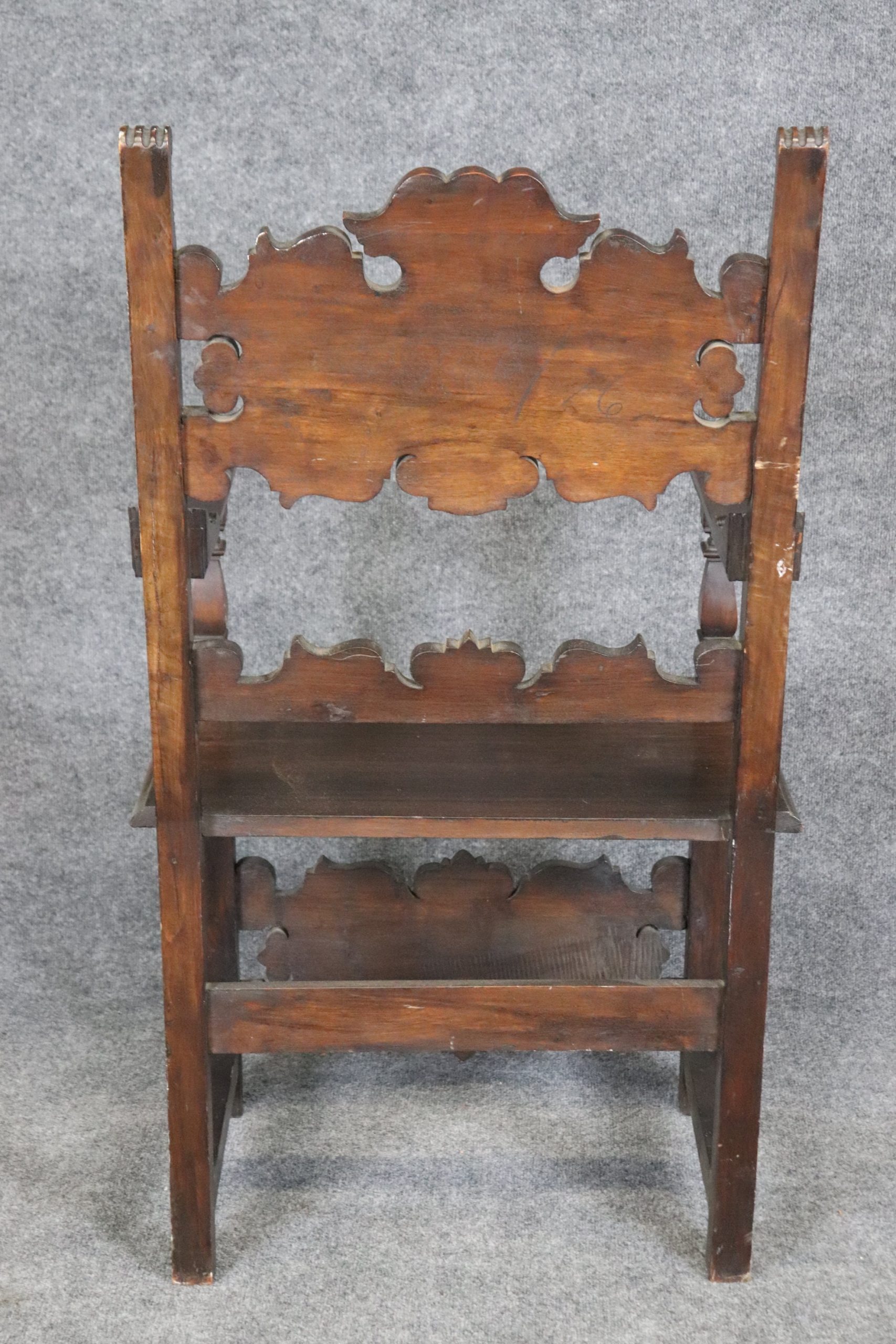 Antique Victorian Carved Mahogany Armchair: Late 19th Century Accent Chair - Image 4