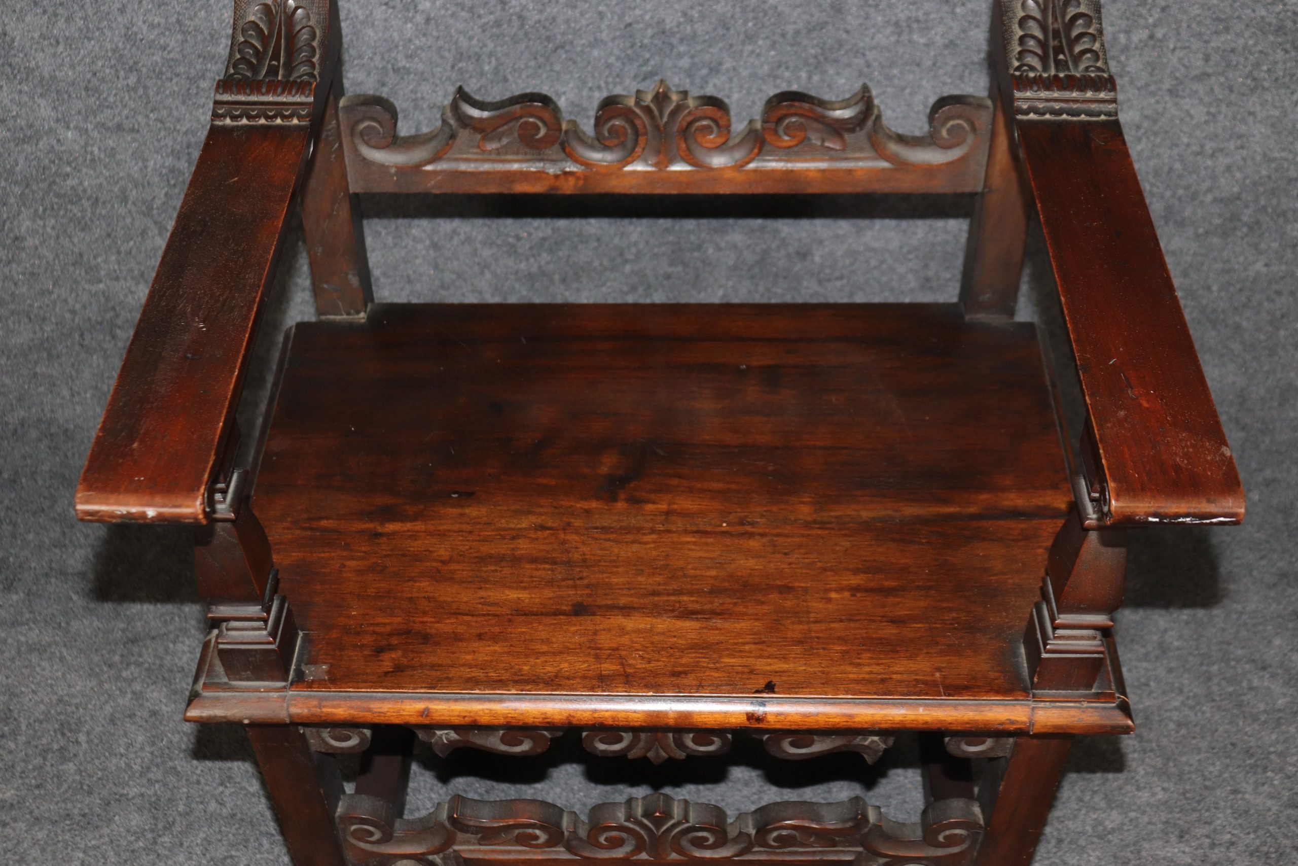 Antique Victorian Carved Mahogany Armchair: Late 19th Century Accent Chair - Image 6