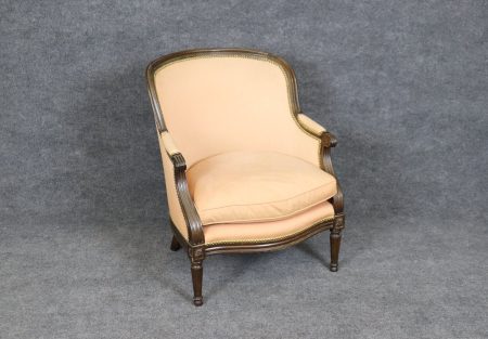 Vintage Louis XVI Style Upholstered Bergere circa 1960s, Armchair