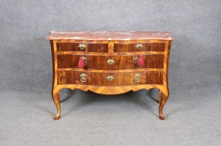 Antique 18th Century French Louis XV Style Marble Top Commode, Chest of Drawers