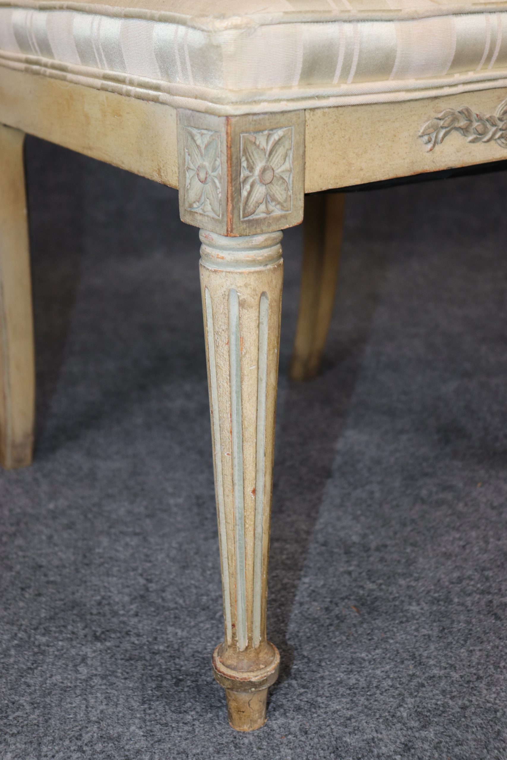 Vintage Louis XVI Style Side Chairs: Paint Decorated Accent Chairs, 1940s - Image 6