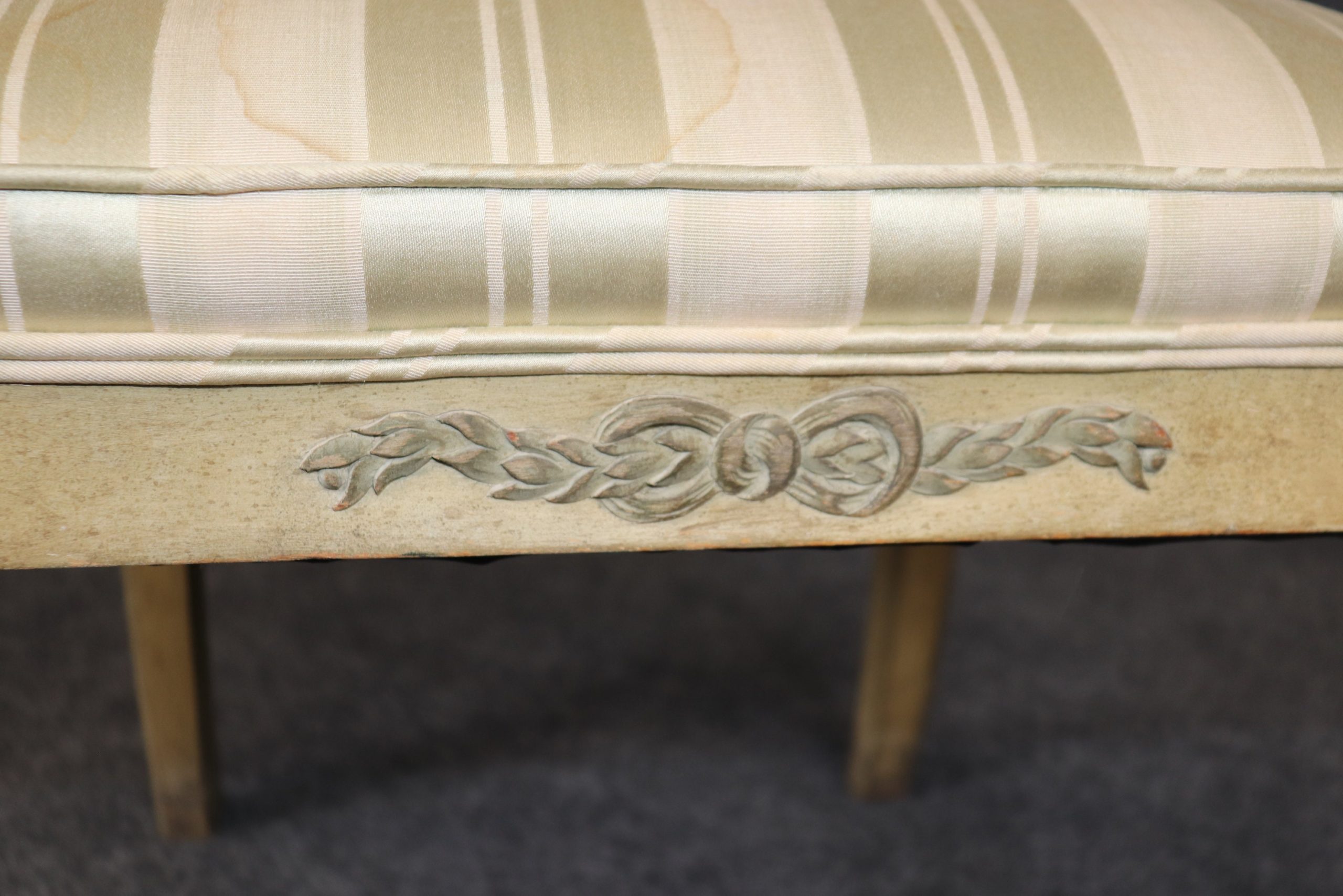 Vintage Louis XVI Style Side Chairs: Paint Decorated Accent Chairs, 1940s - Image 7