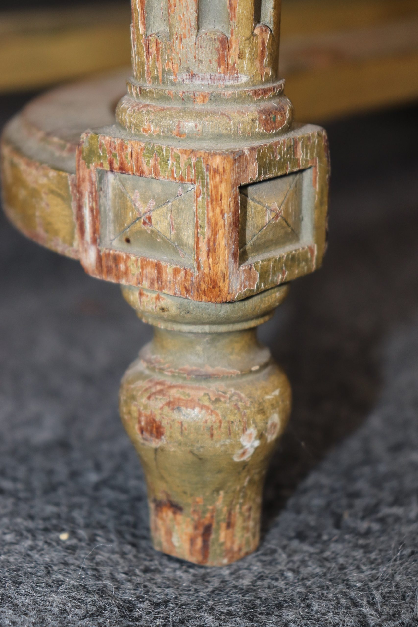 Antique Louis XVI Style Bench: Paint Decorated Entryway Bench - Image 8