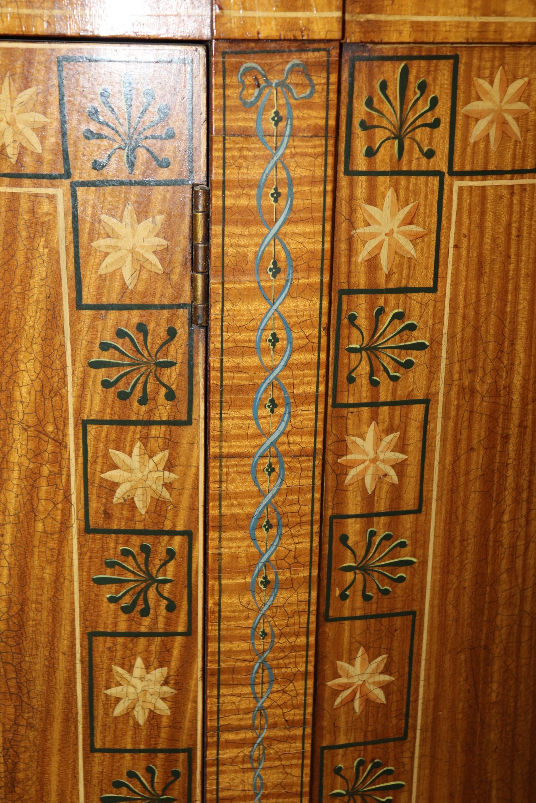 Vintage Adams Style Paint Decorated Demilune Commode Cabinet - Image 8