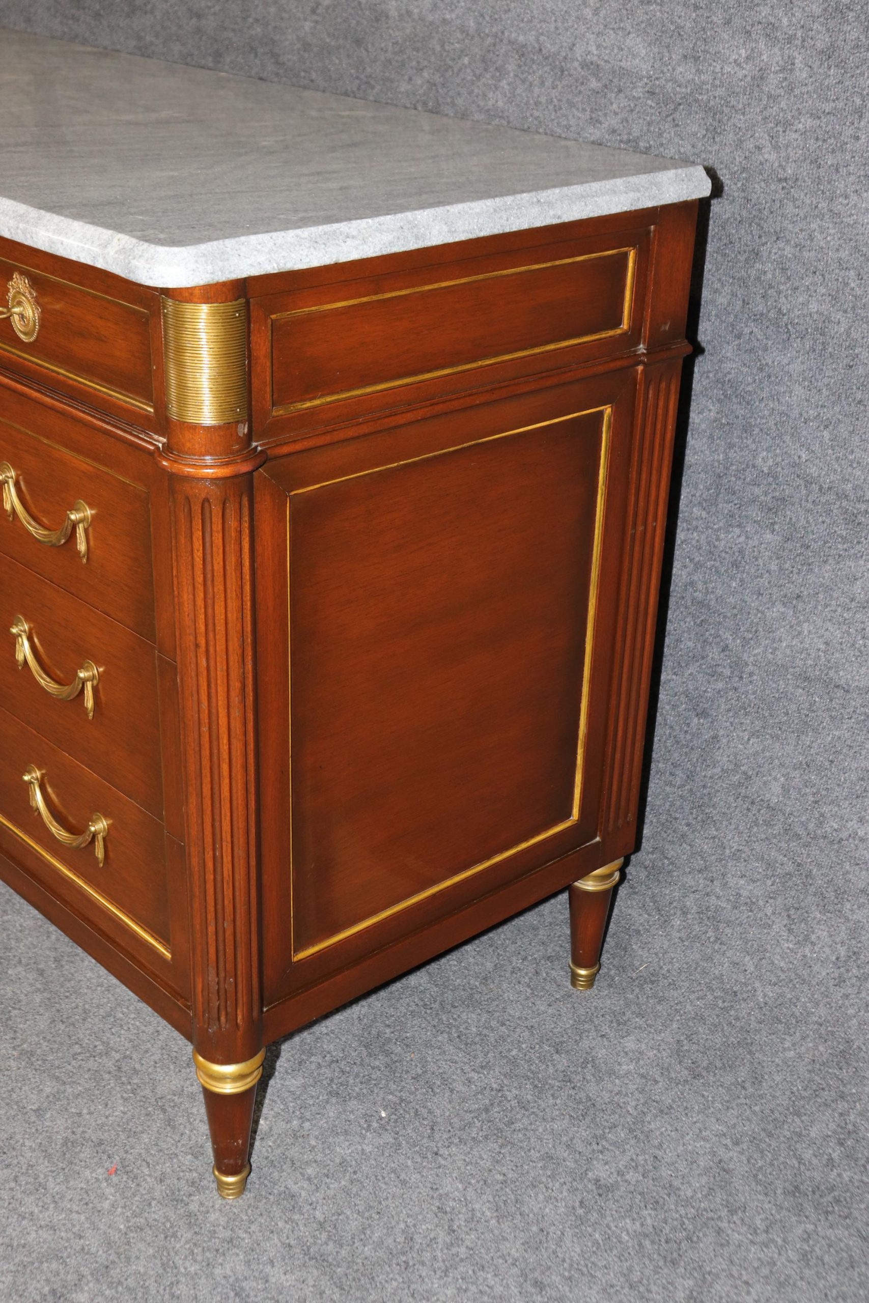 Maison Jansen Louis XVI Style Marble Top Dresser, Commode - Image 3