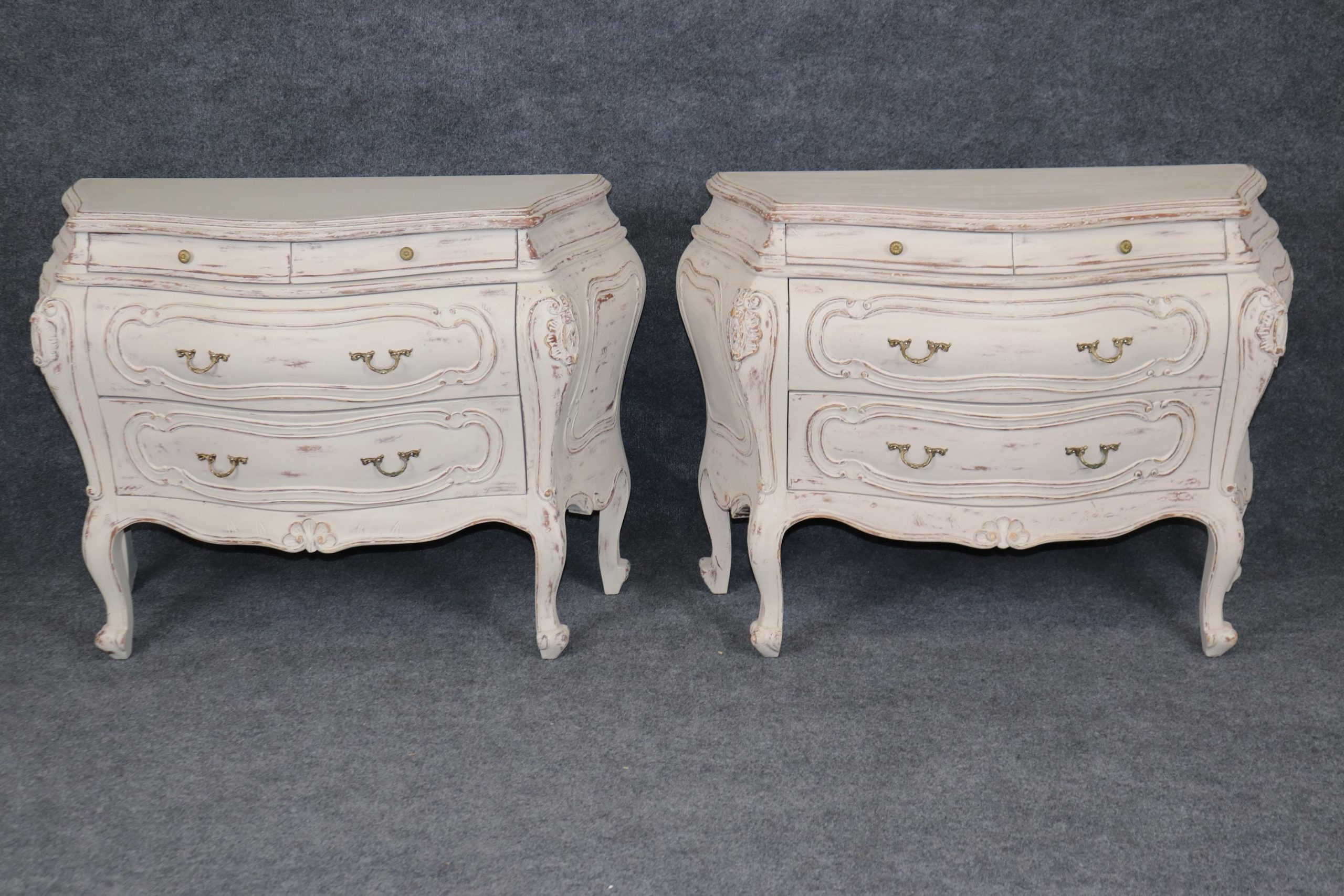 Pair of Swedish Country French Paint Decorated Commodes, Chest of Drawers - Image 2
