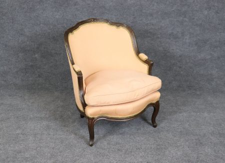 Vintage Louis XV Style Bergere Armchair: Upholstered Accent Chair