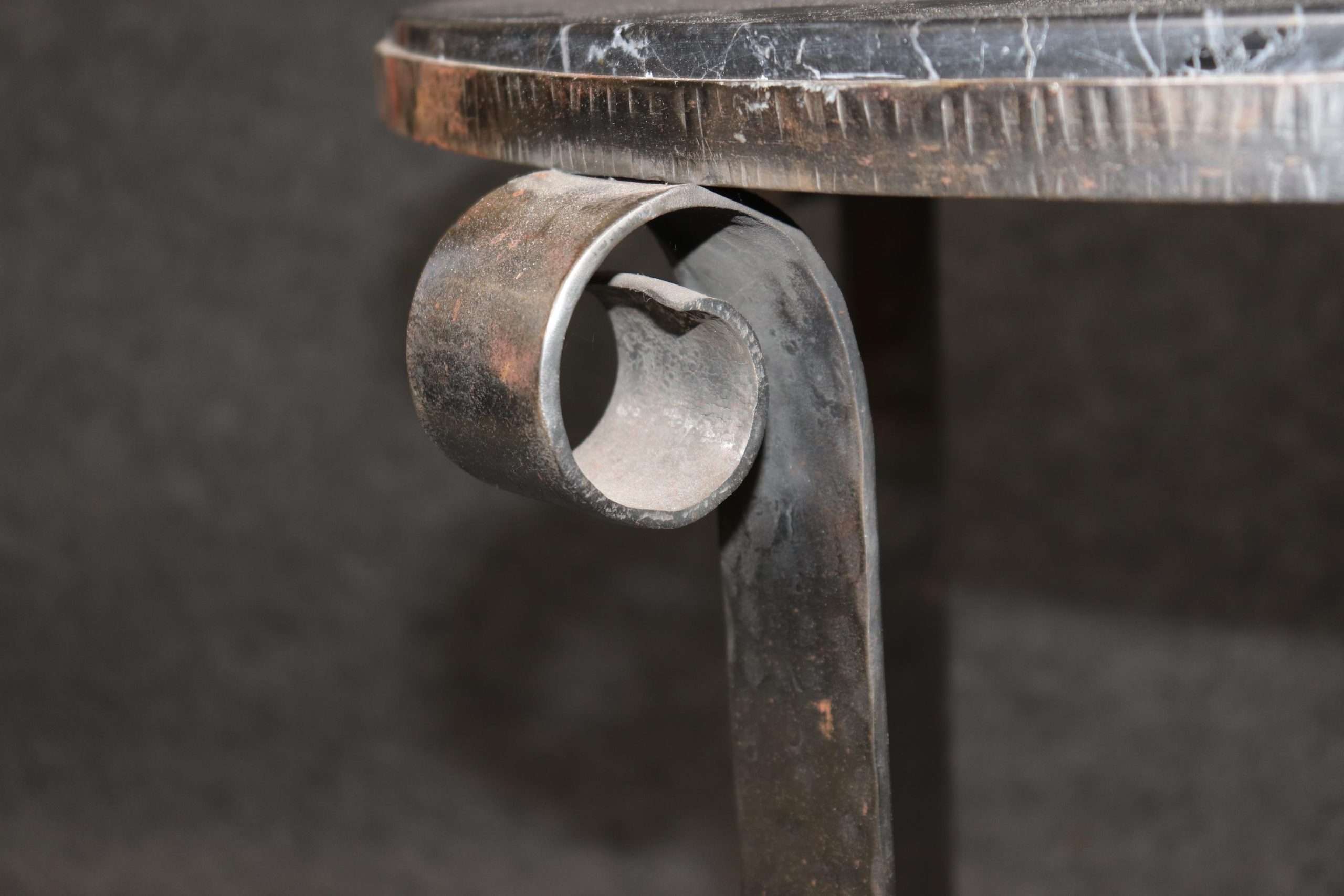 Vintage French Art Deco Marble Top End Tables: Pair of Accent Tables - Image 9