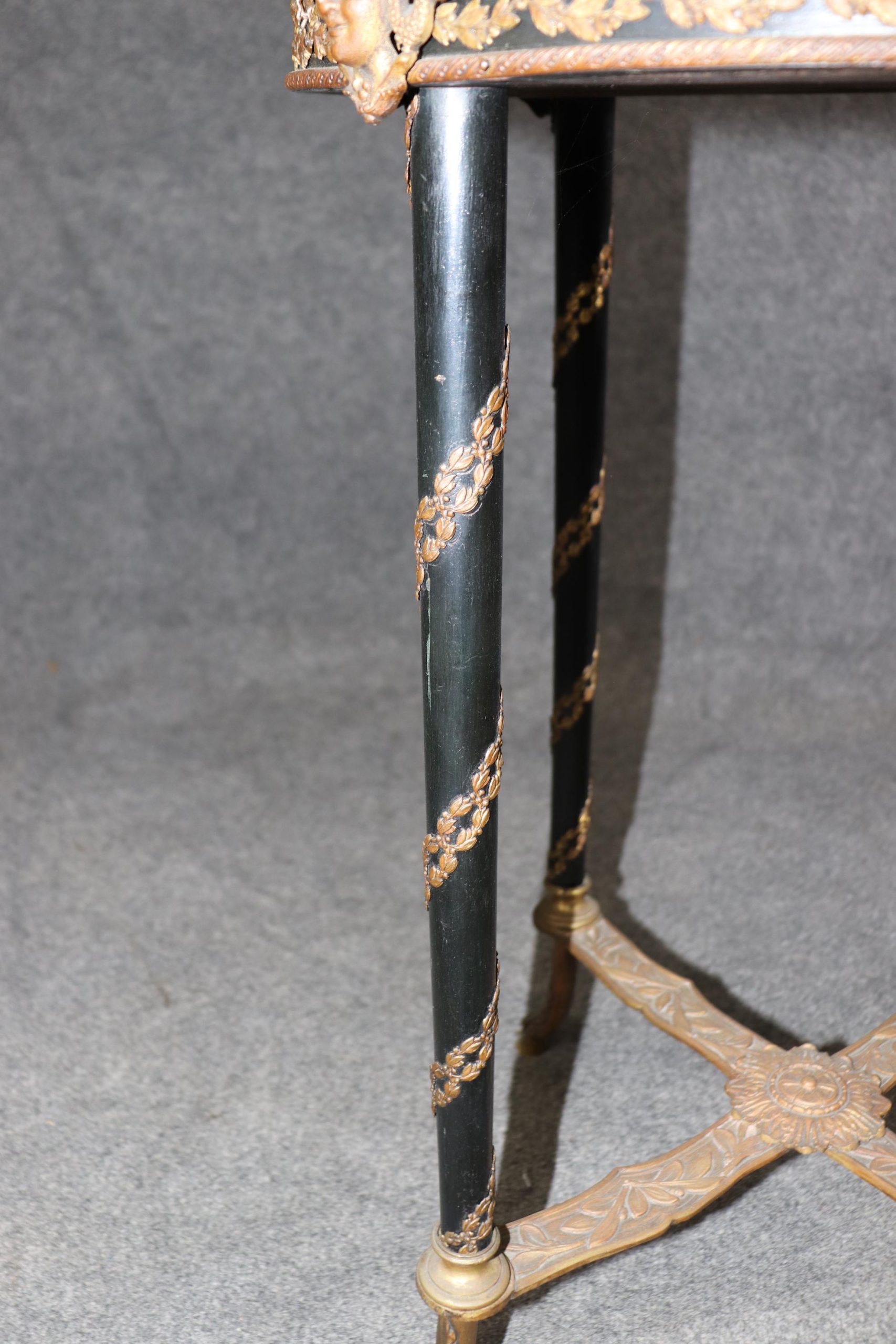 Louis XVI Style Marble Top Accent Table: Vintage French Neoclassical Design - Image 9