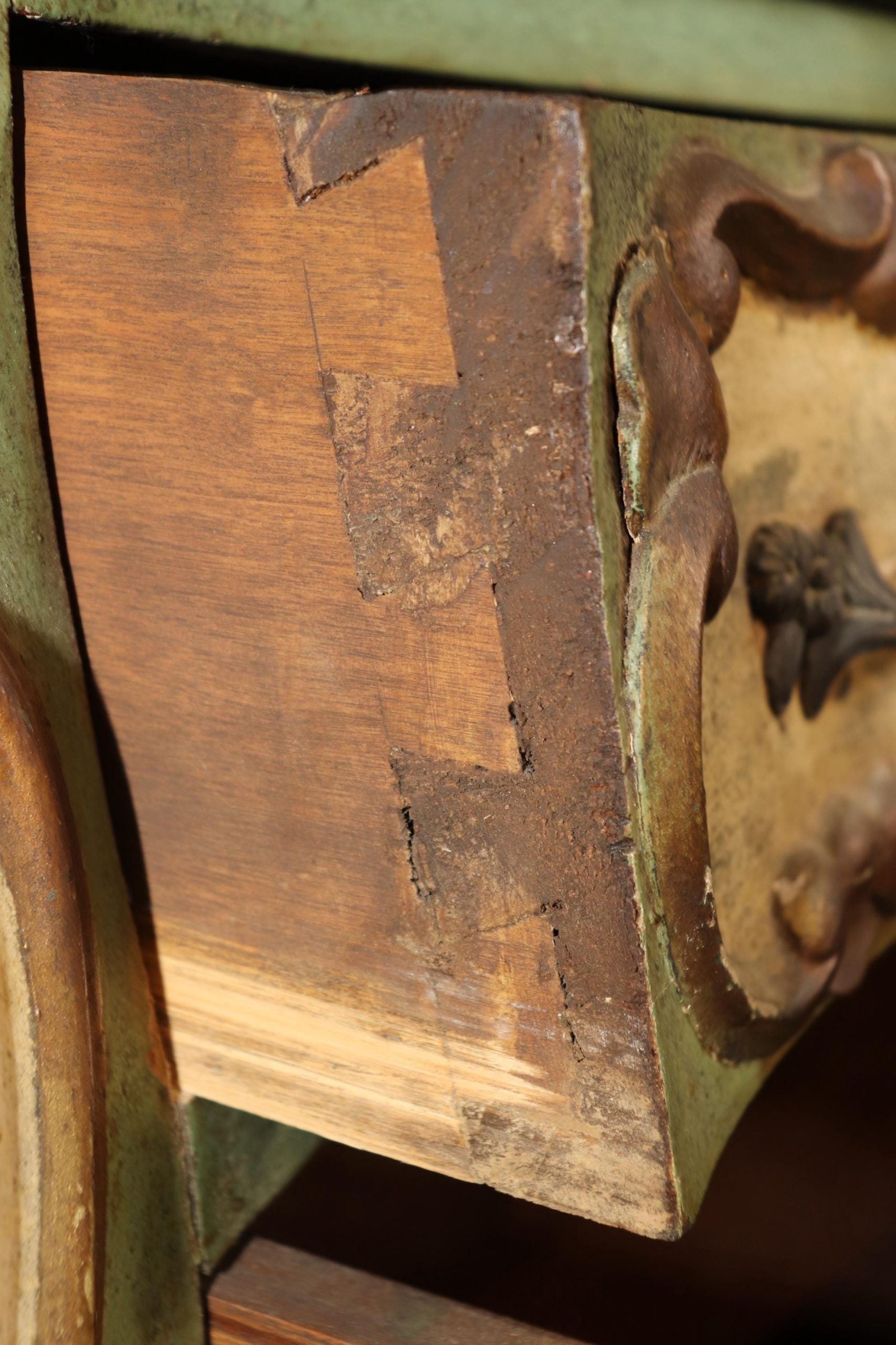 Antique 19th Century Venetian Bombe Commode: Painted Chest of Drawers - Image 5