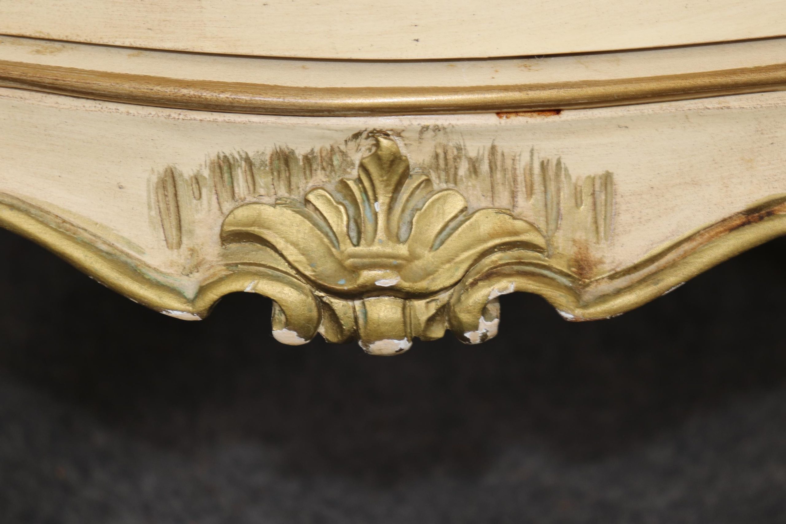 Pair Vintage Louis XV Style Nightstands: Painted Accent Tables - Image 7