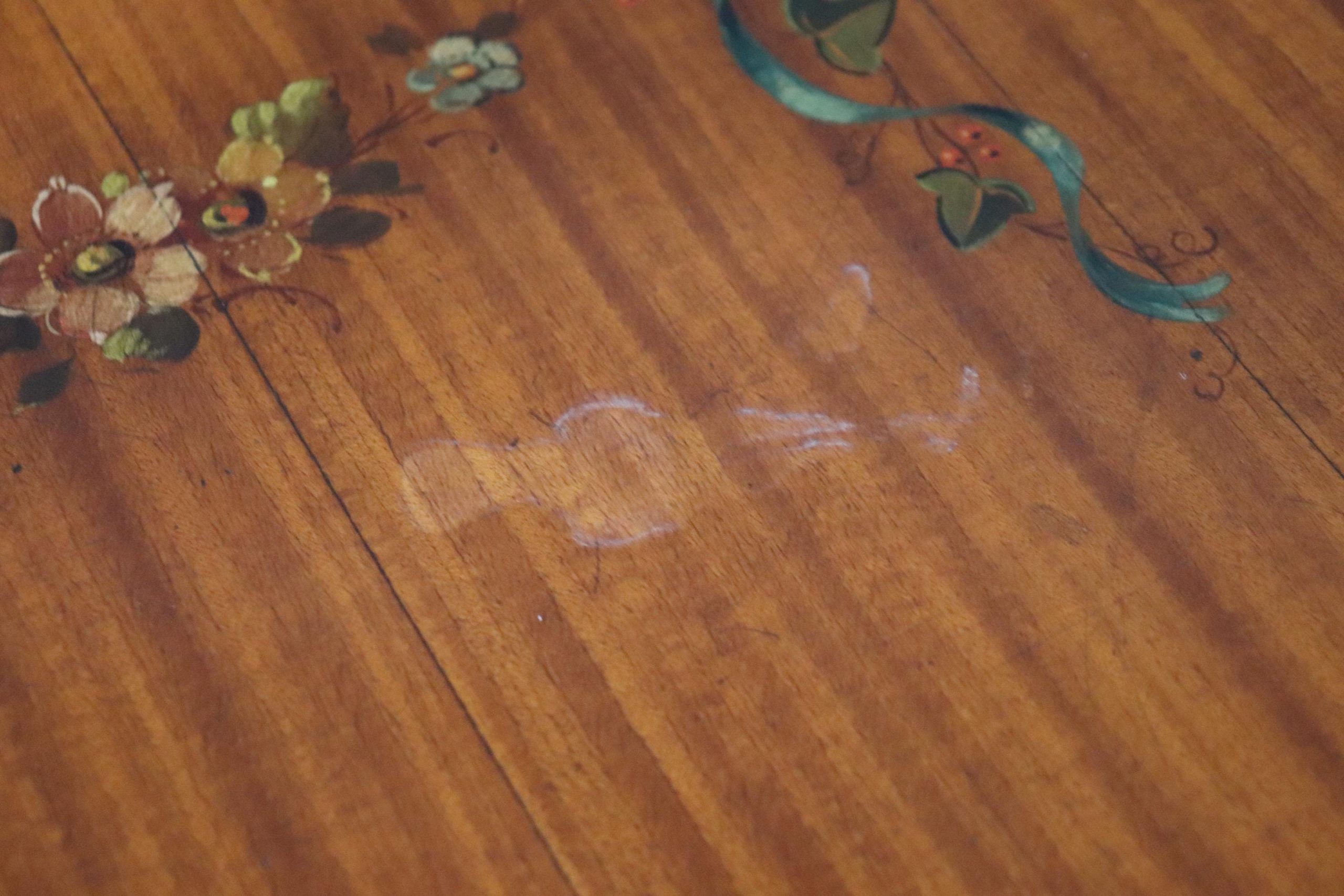 Vintage Adams Style Inlaid Console Table: Painted Satinwood Server - Image 9