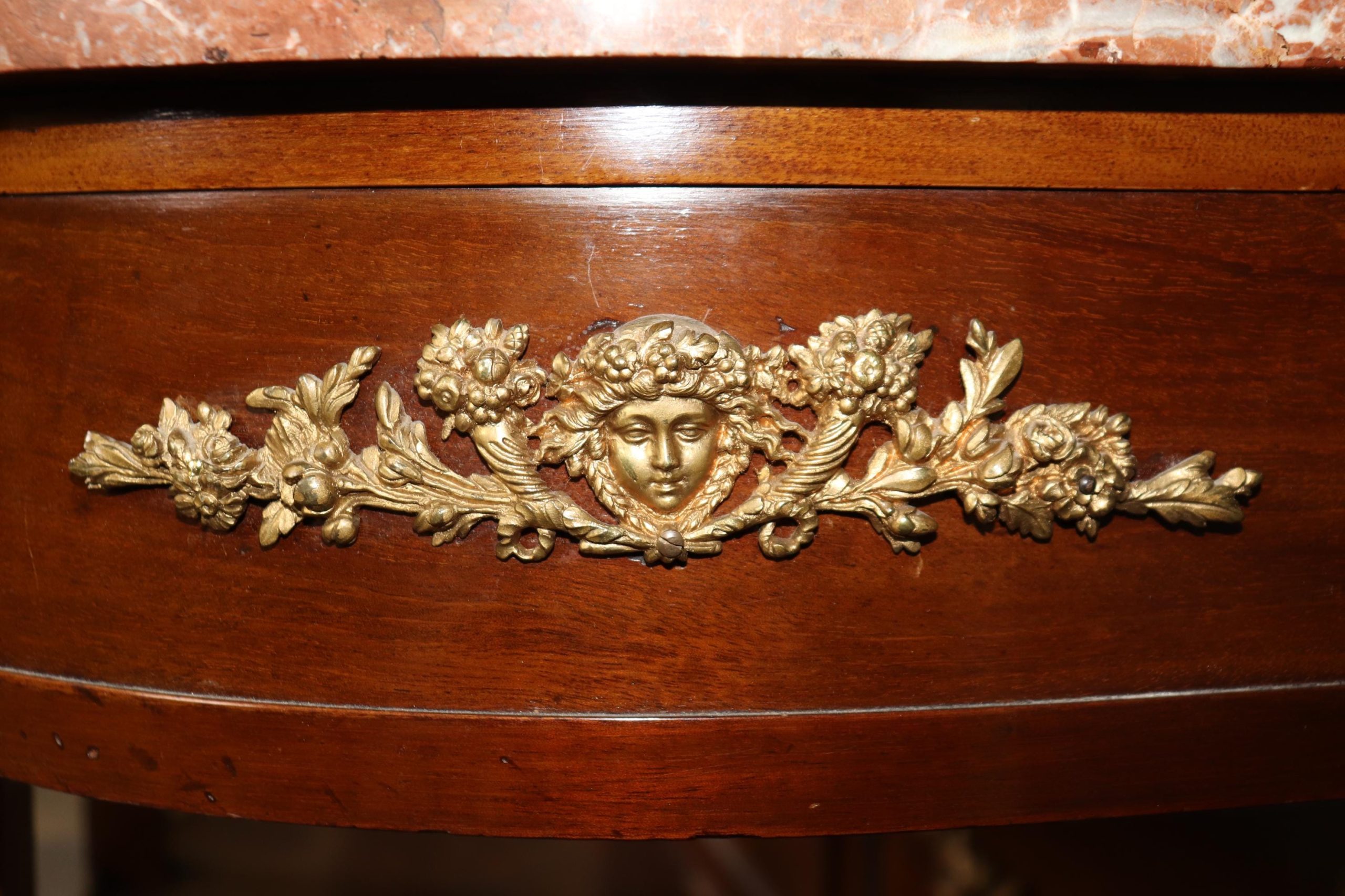 Antique French Louis XVI Style Marble Top Server with Bronze Ormolu - Image 10