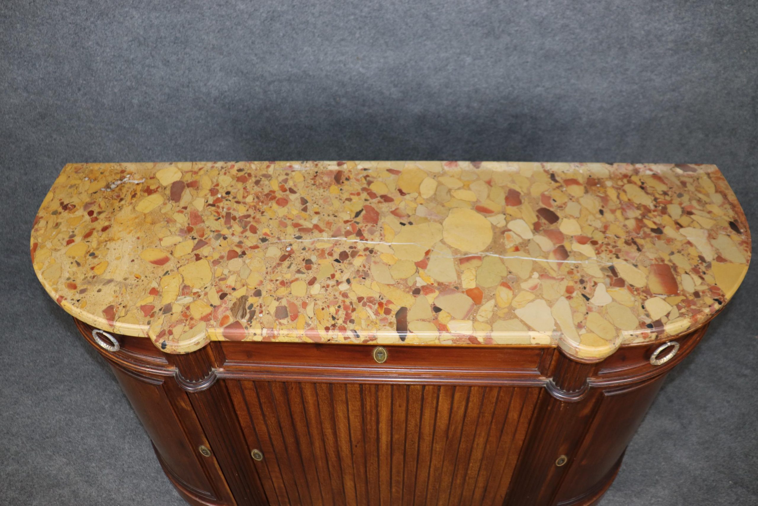 Antique French Louis XVI Style Marble Top Walnut Server - Image 5