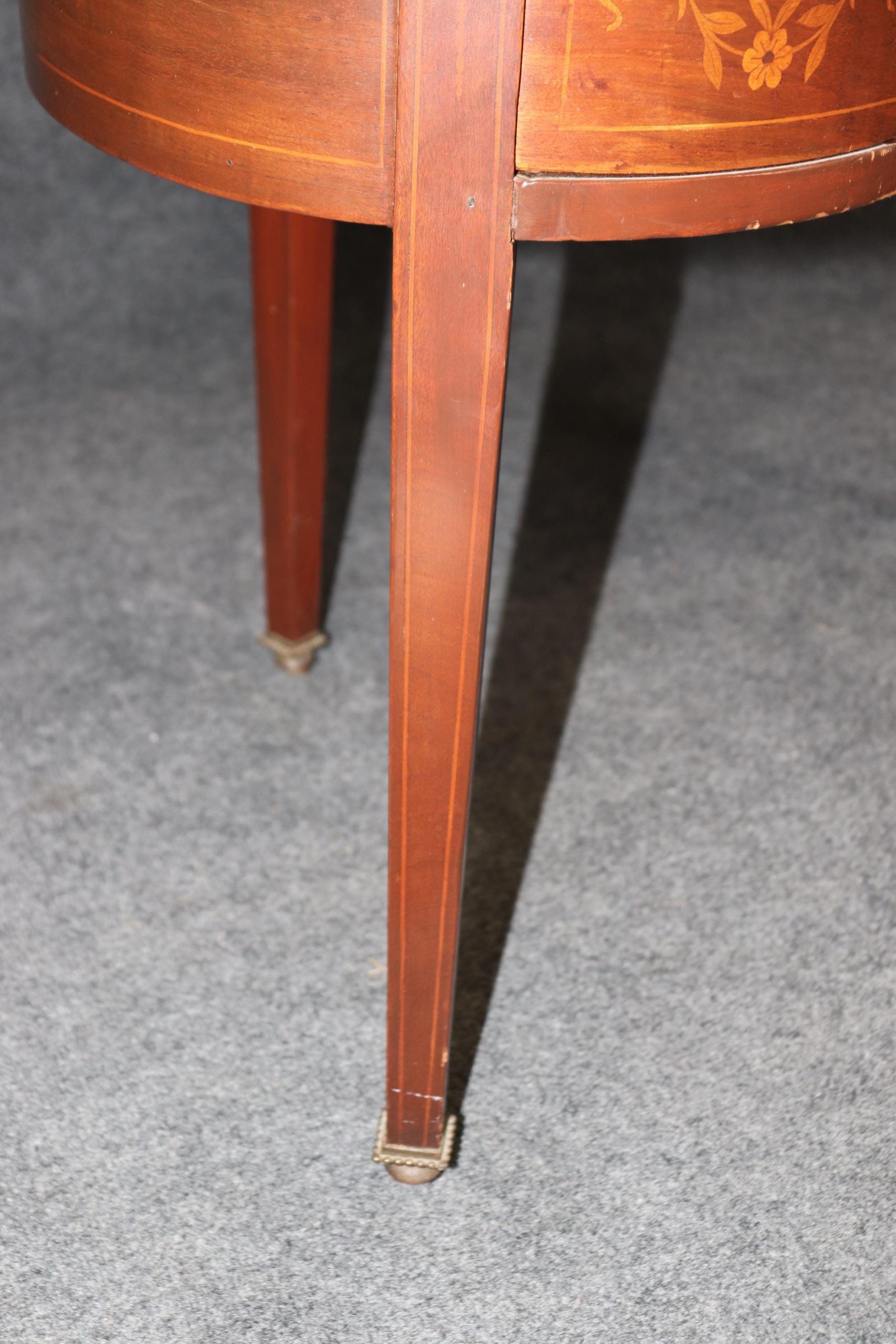 Antique Edwardian Inlaid Kidney Writing Desk with Drawers - Image 7