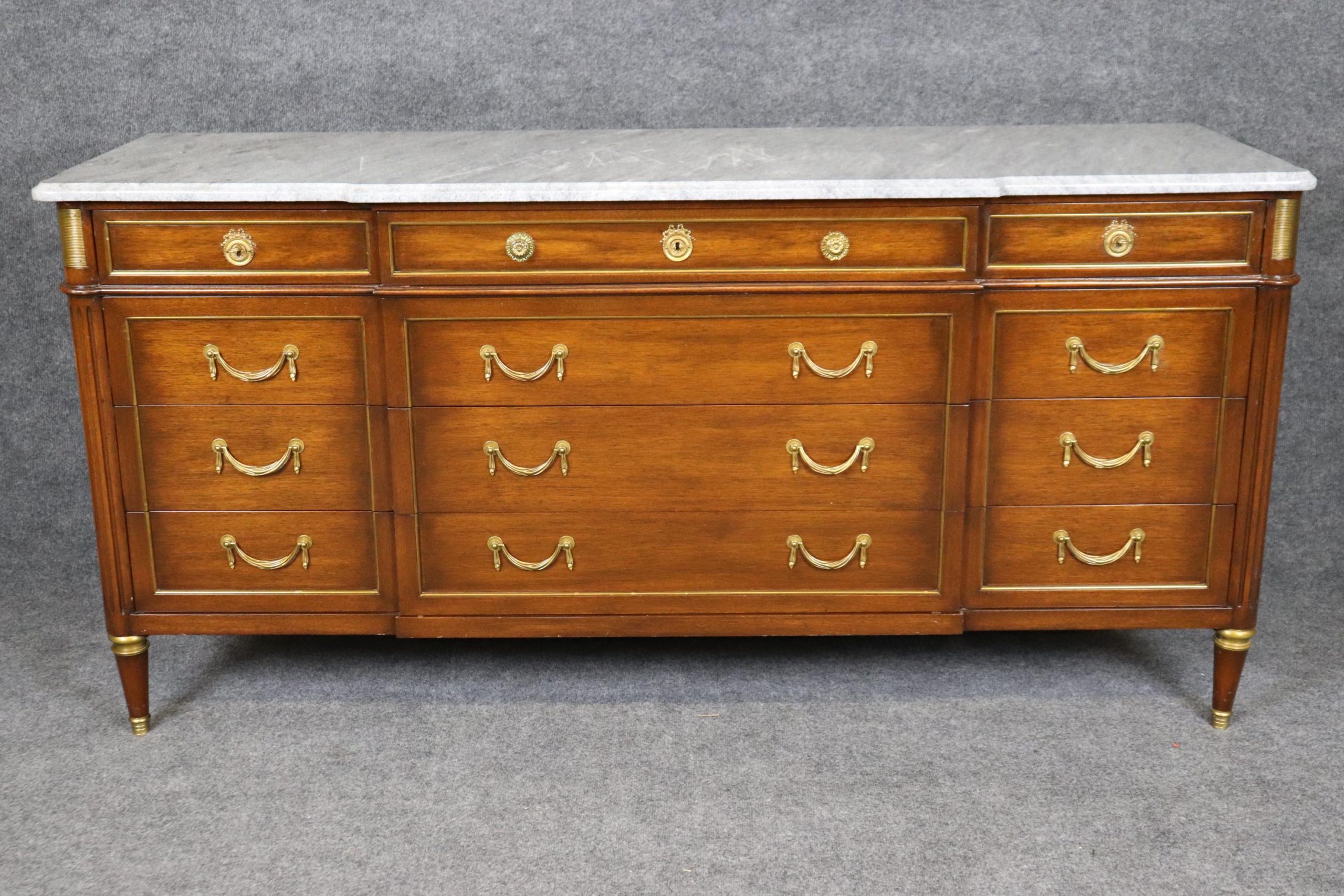 Maison Jansen Louis XVI Style Marble Top Dresser, Commode - Image 2