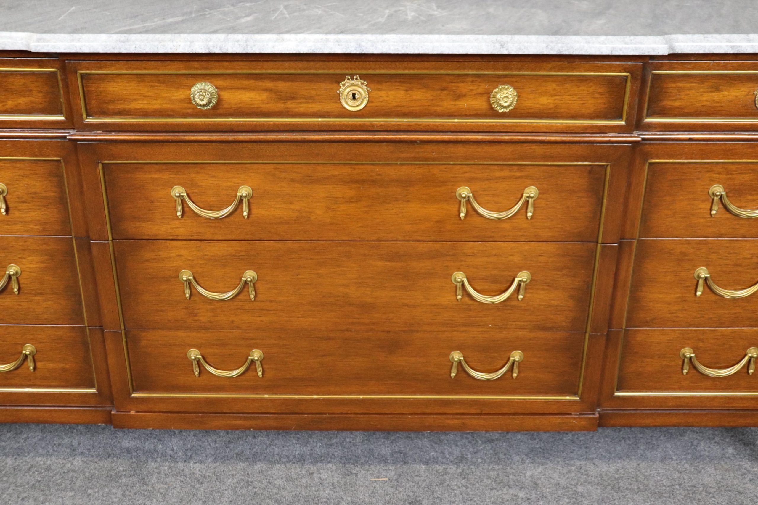 Maison Jansen Louis XVI Style Marble Top Dresser, Commode - Image 6