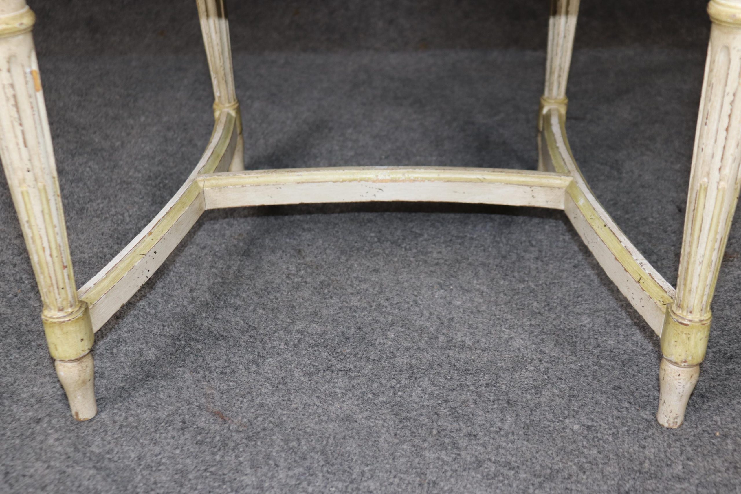 Pair of French Louis XVI Style Distressed Painted Accent Chairs - Image 7