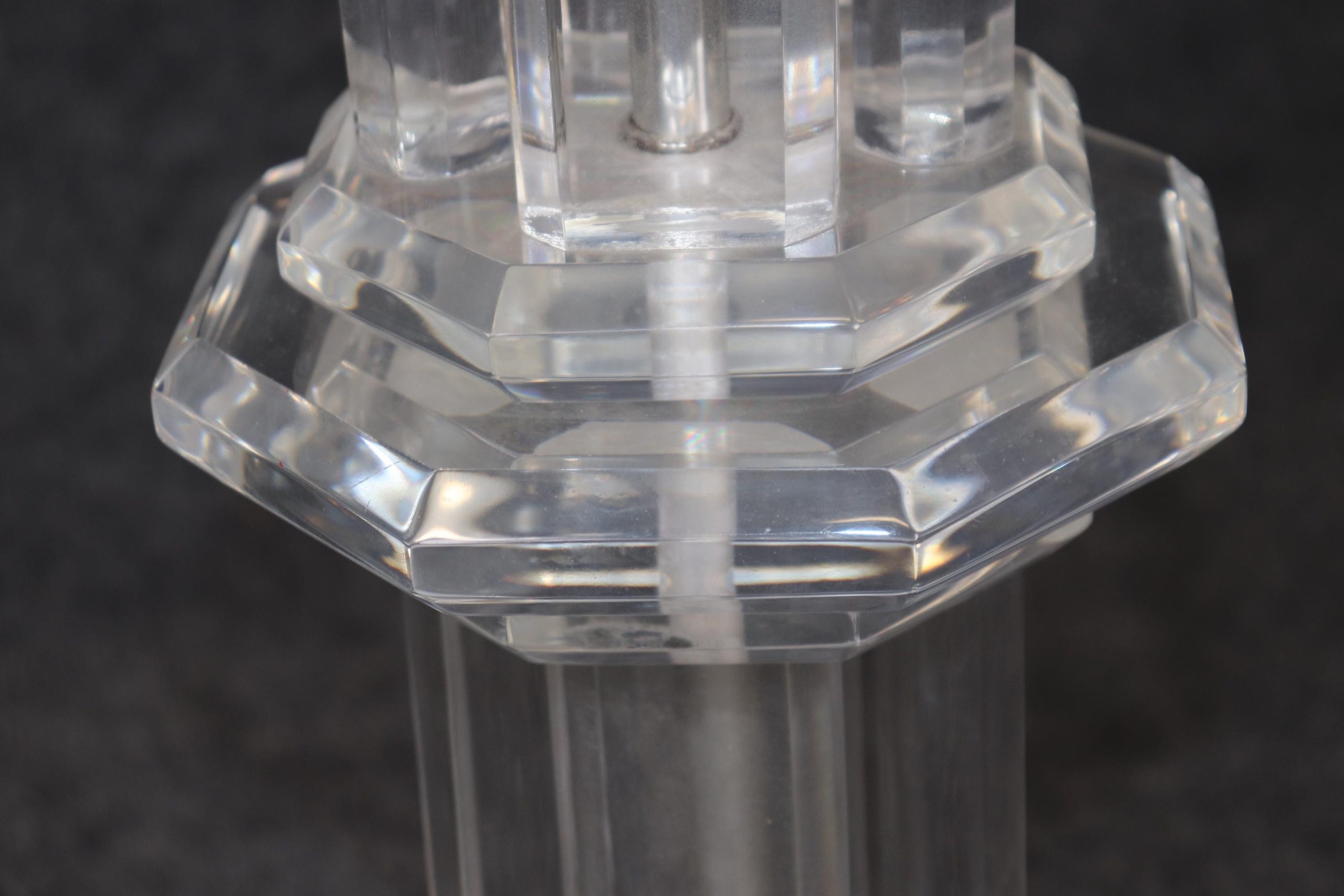 Vintage Lucite Pedestal Table: Mid Century Modern Accent Decor - Image 8