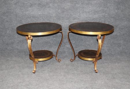 Vintage Directoire Style Gueridon Tables: Century Accent Tables, Pair